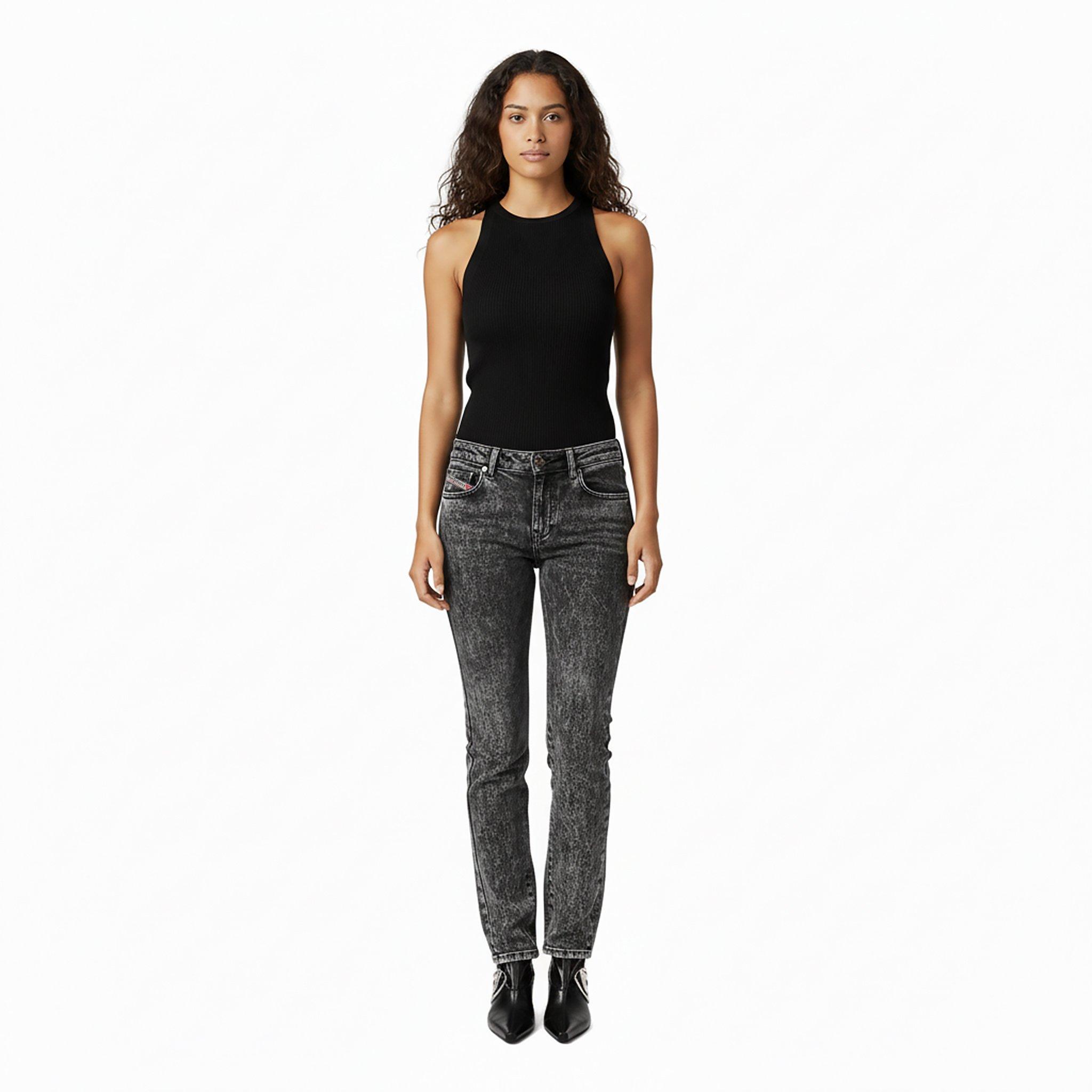 Blk Gry Denim - Diesel - Slandy Straight Jeans - 5