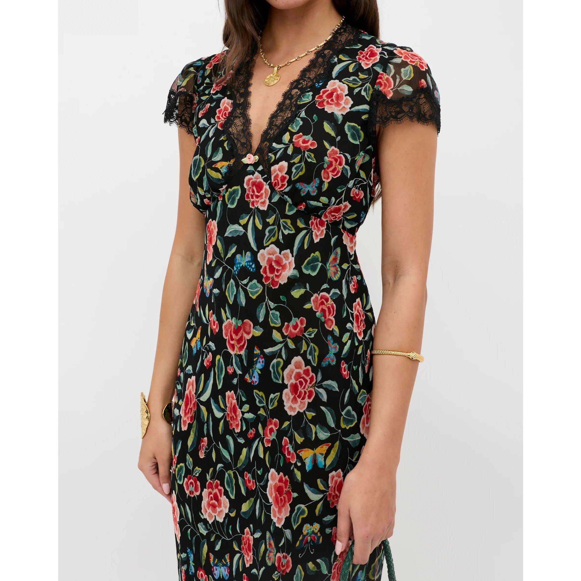 Butterfly Florl - RIXO - Clarice Midi Dress - 4