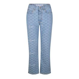 Off White Women's Monogram 90s Signature Pattern Jeans