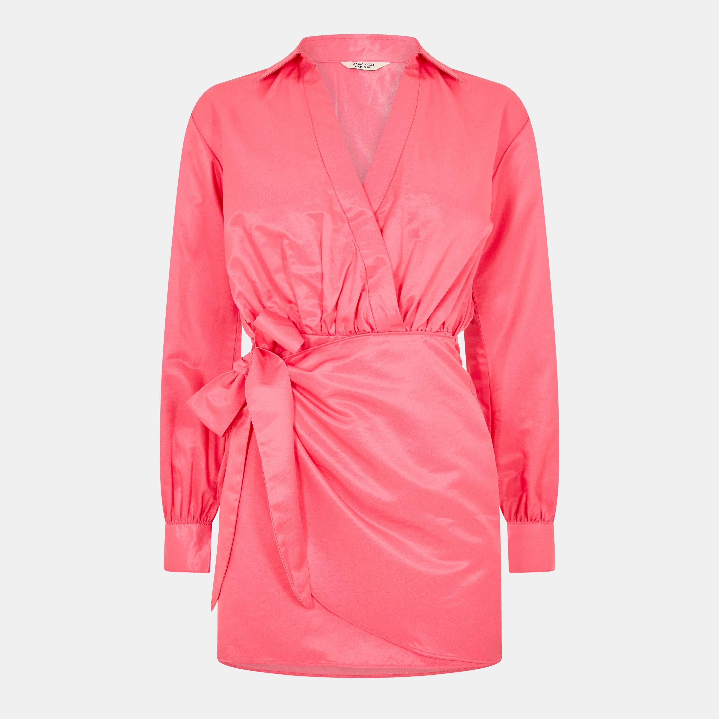 Hot Pink - Jack Wills - Draped Shirt Dress - 1
