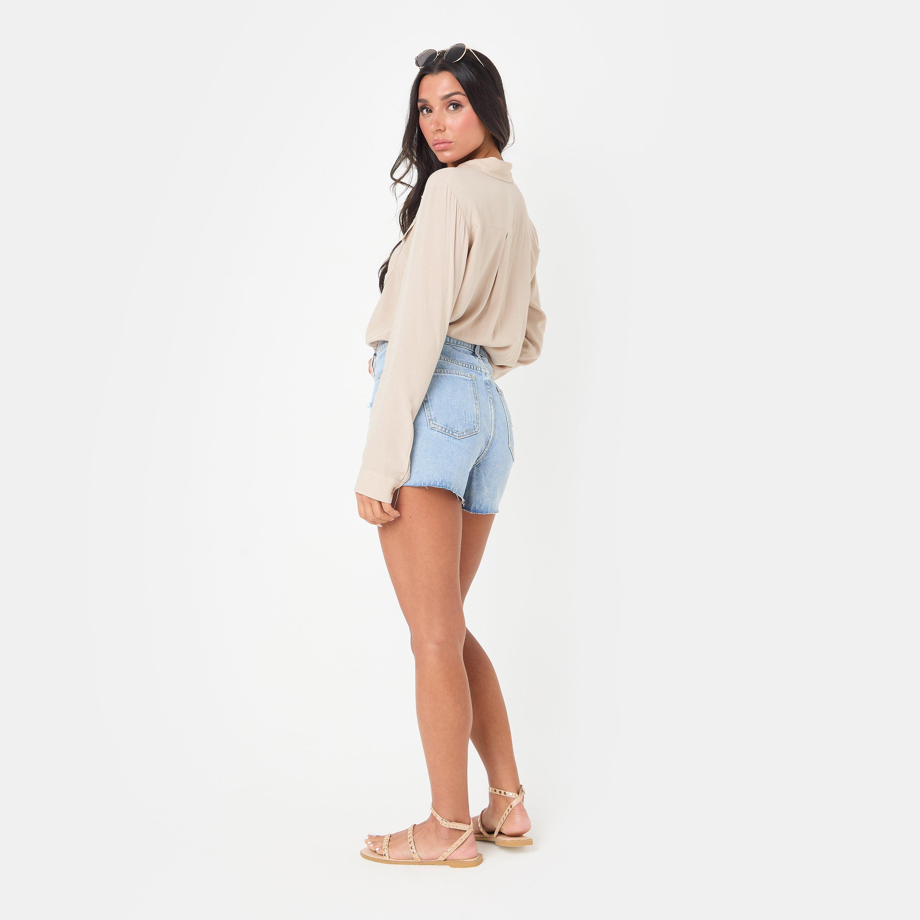 Blue - I Saw It First - Distressed Denim Short - 2