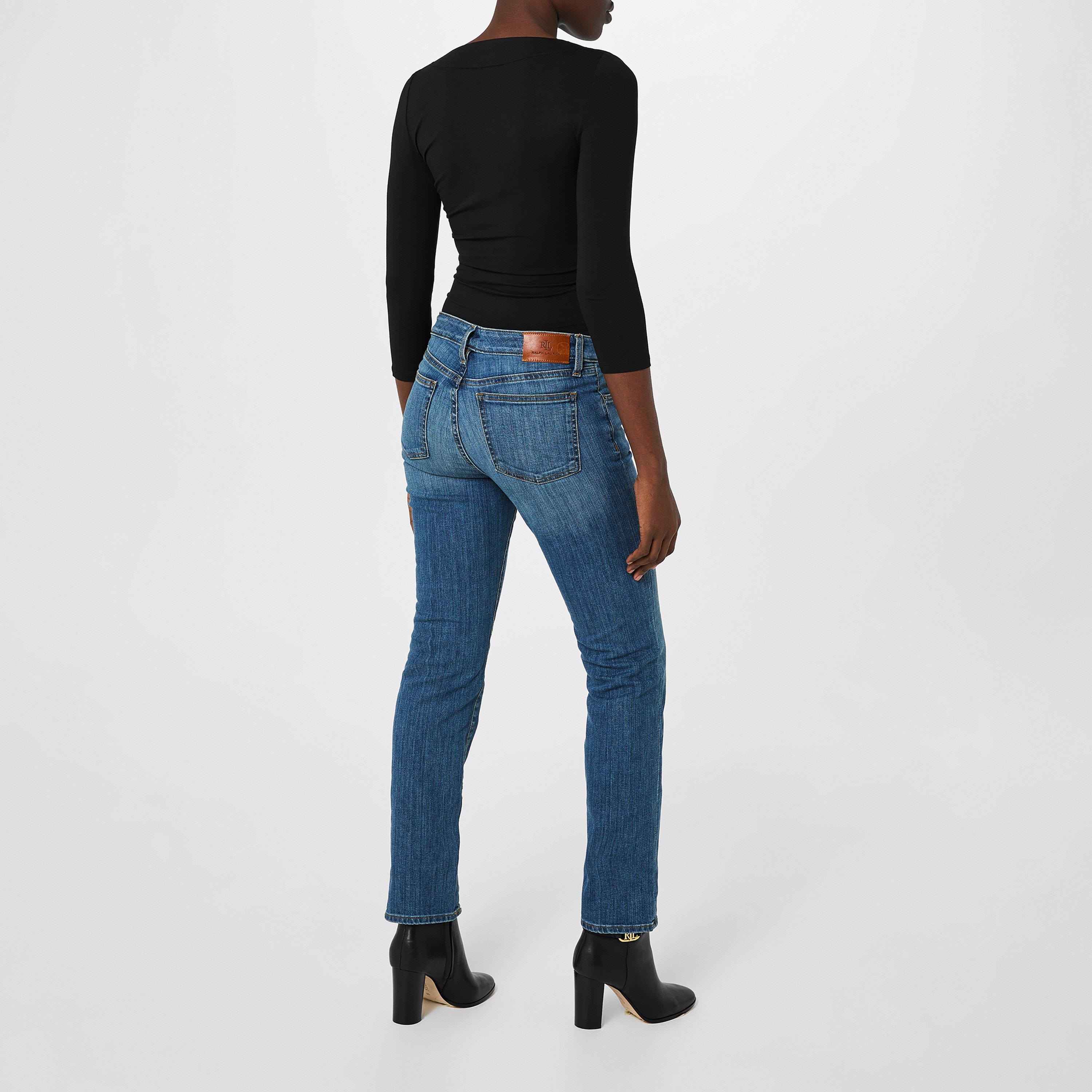 Ocean Blue - Lauren by Ralph Lauren - Midrise 5 Pocket Jeans - 3