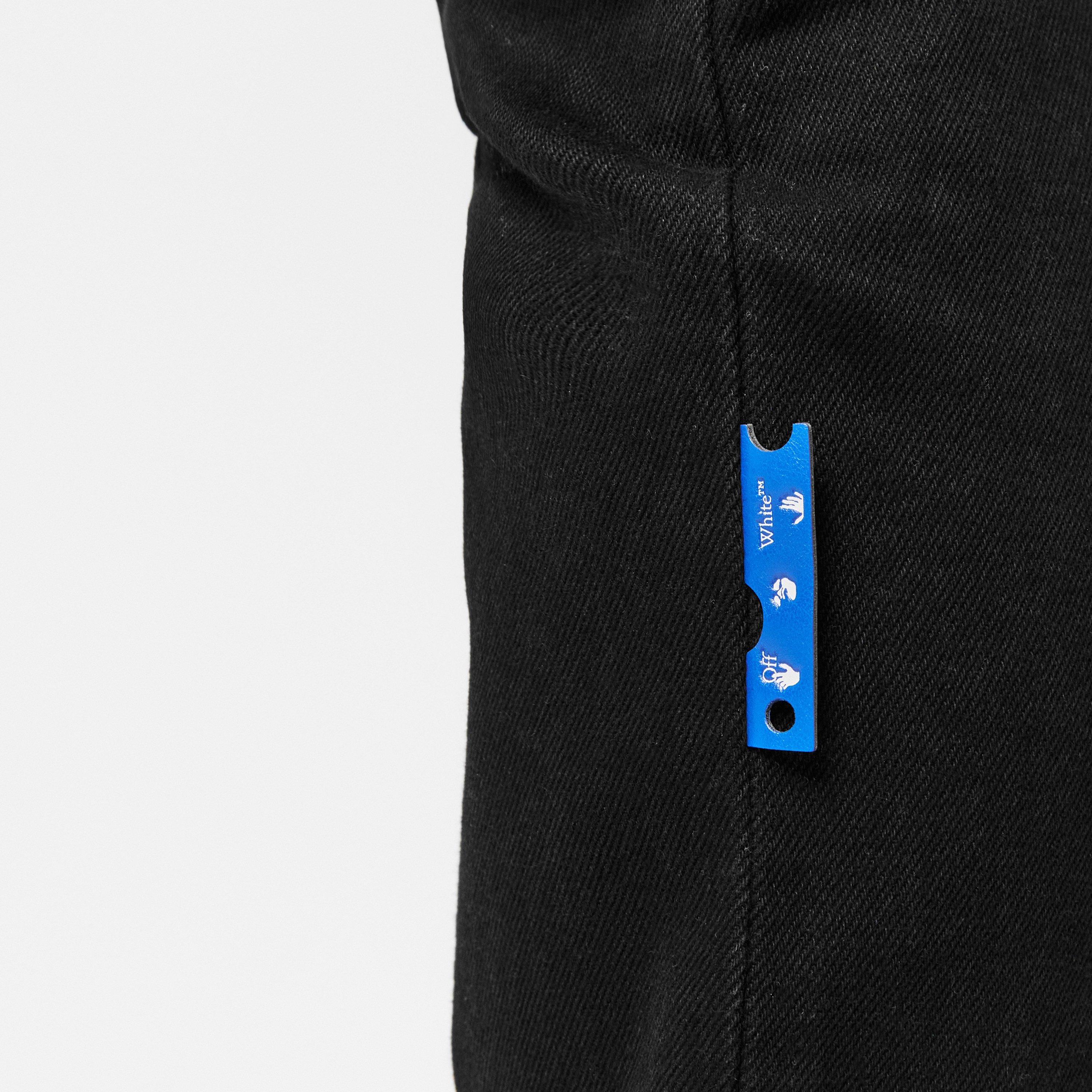 Black - Off White - Women's Large Straight Denim Jeans - 5