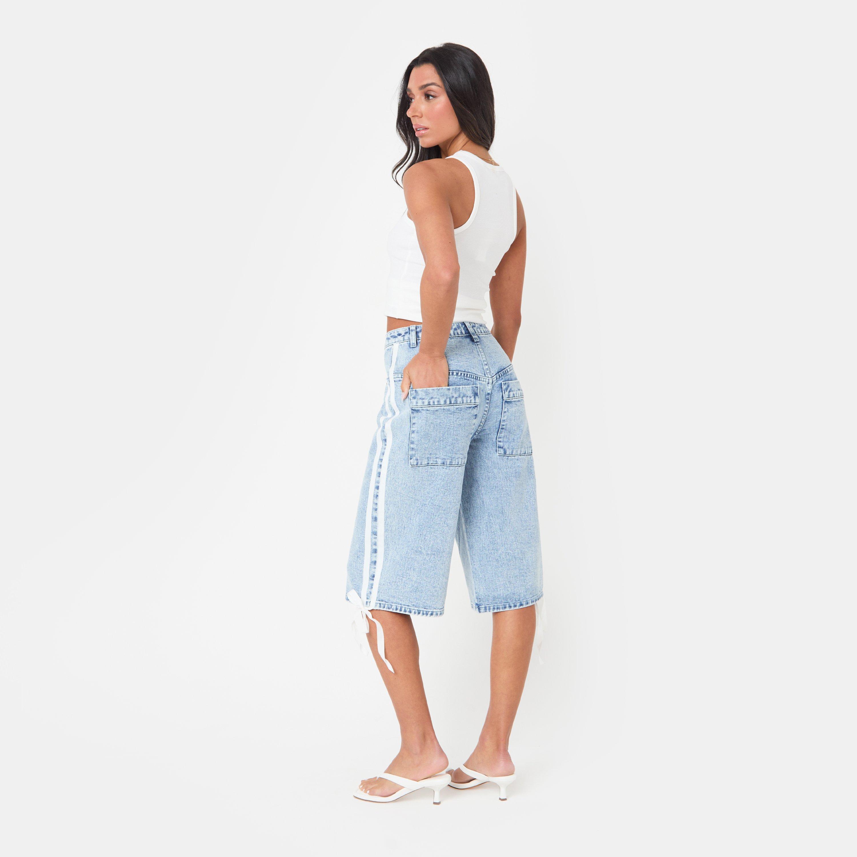 Light Wash - I Saw It First - Relaxed Fit Knee Length Denim Jorts - 3