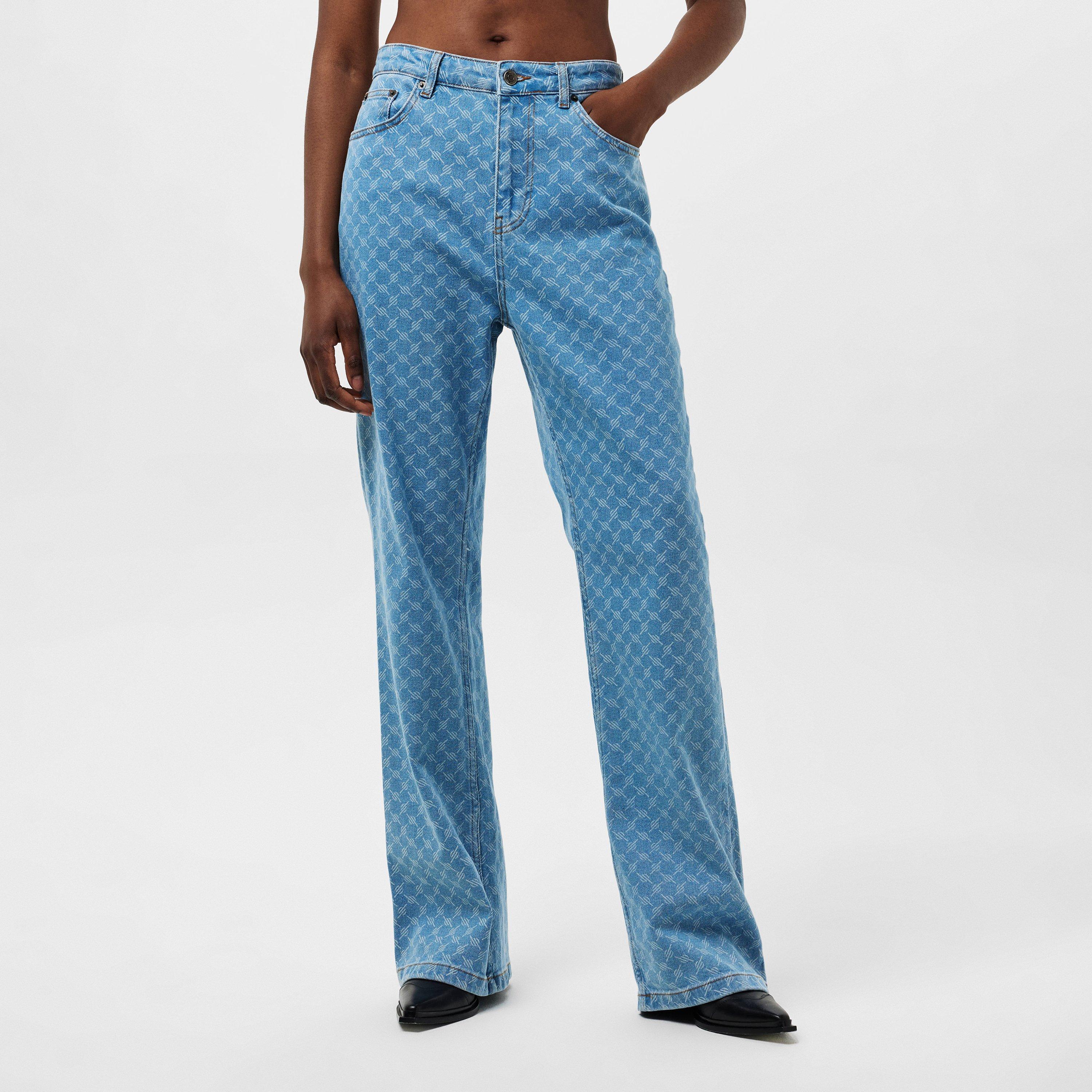Blue - Daily Paper - Women's Monogram Straight Leg Jeans - 3