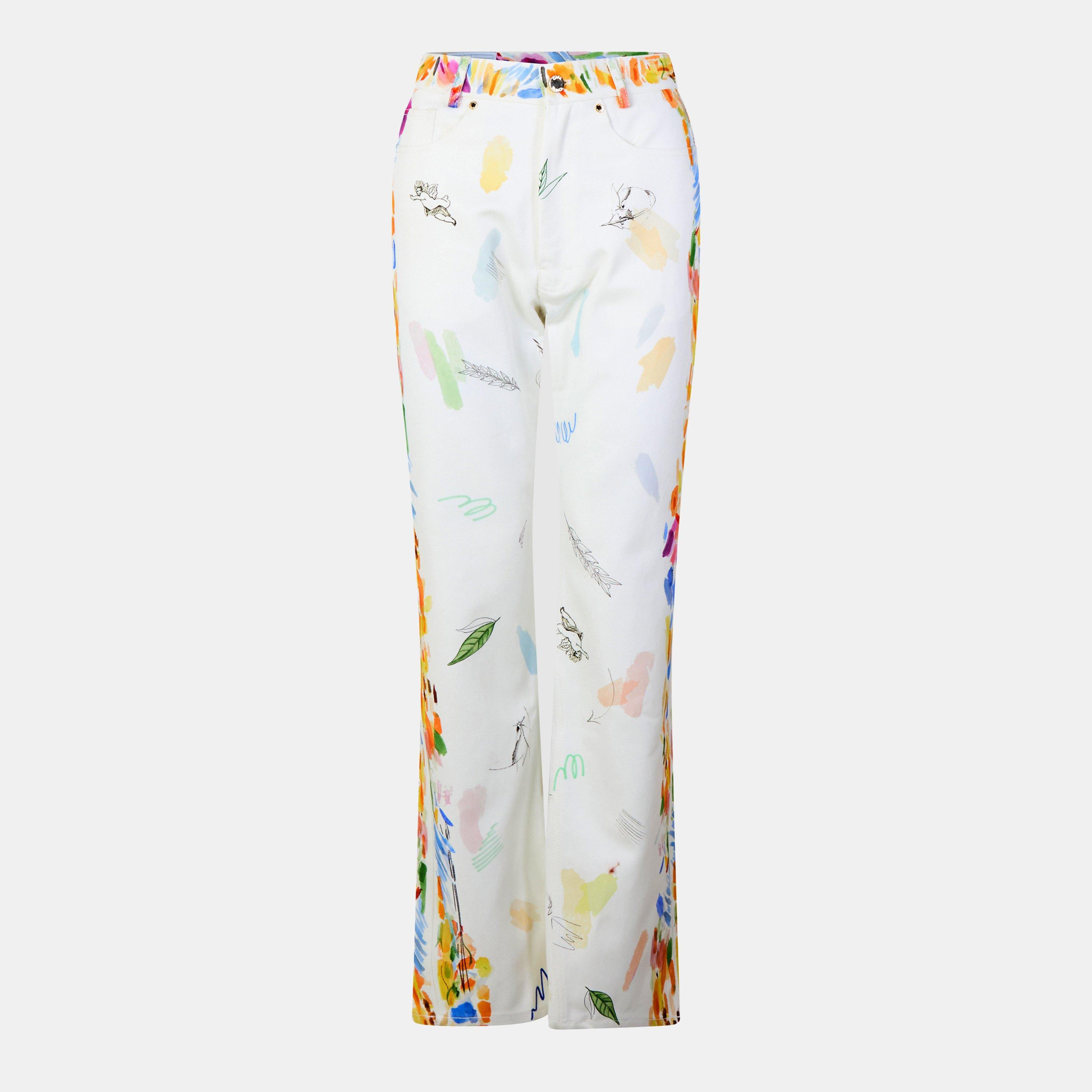 White - Casablanca - Women's Casa Large Straight Leg Jeans - 1