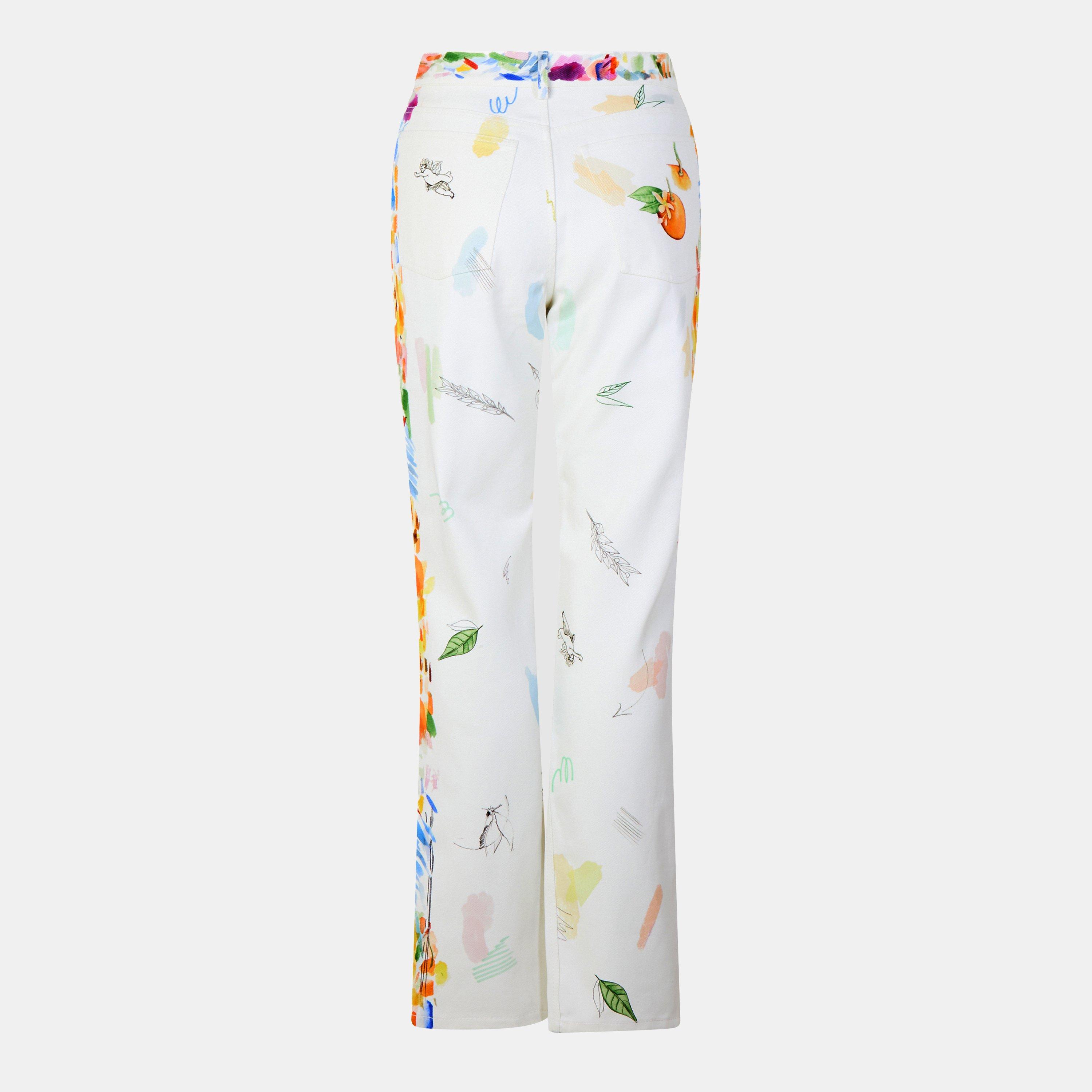 White - Casablanca - Women's Casa Large Straight Leg Jeans - 2