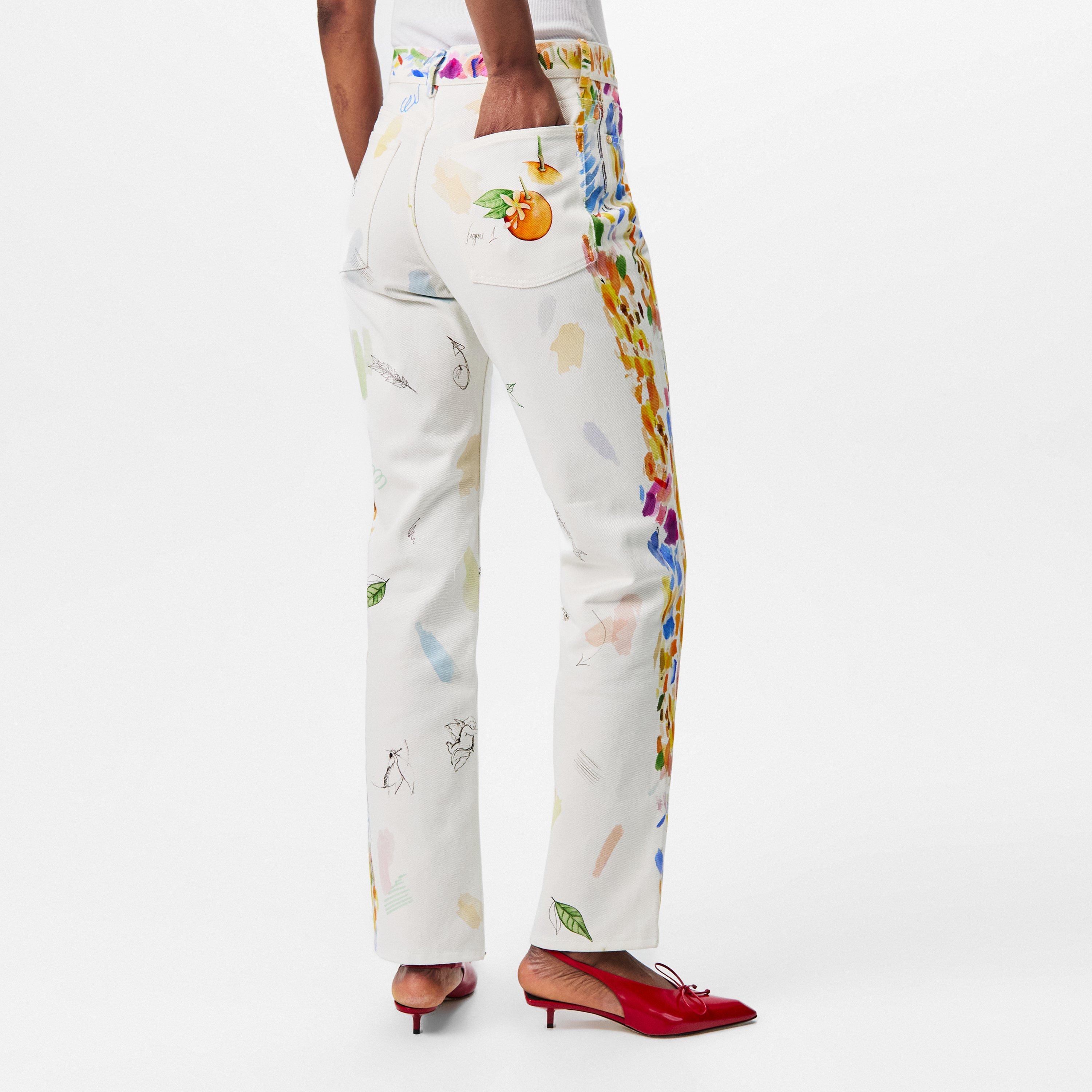 White - Casablanca - Women's Casa Large Straight Leg Jeans - 4