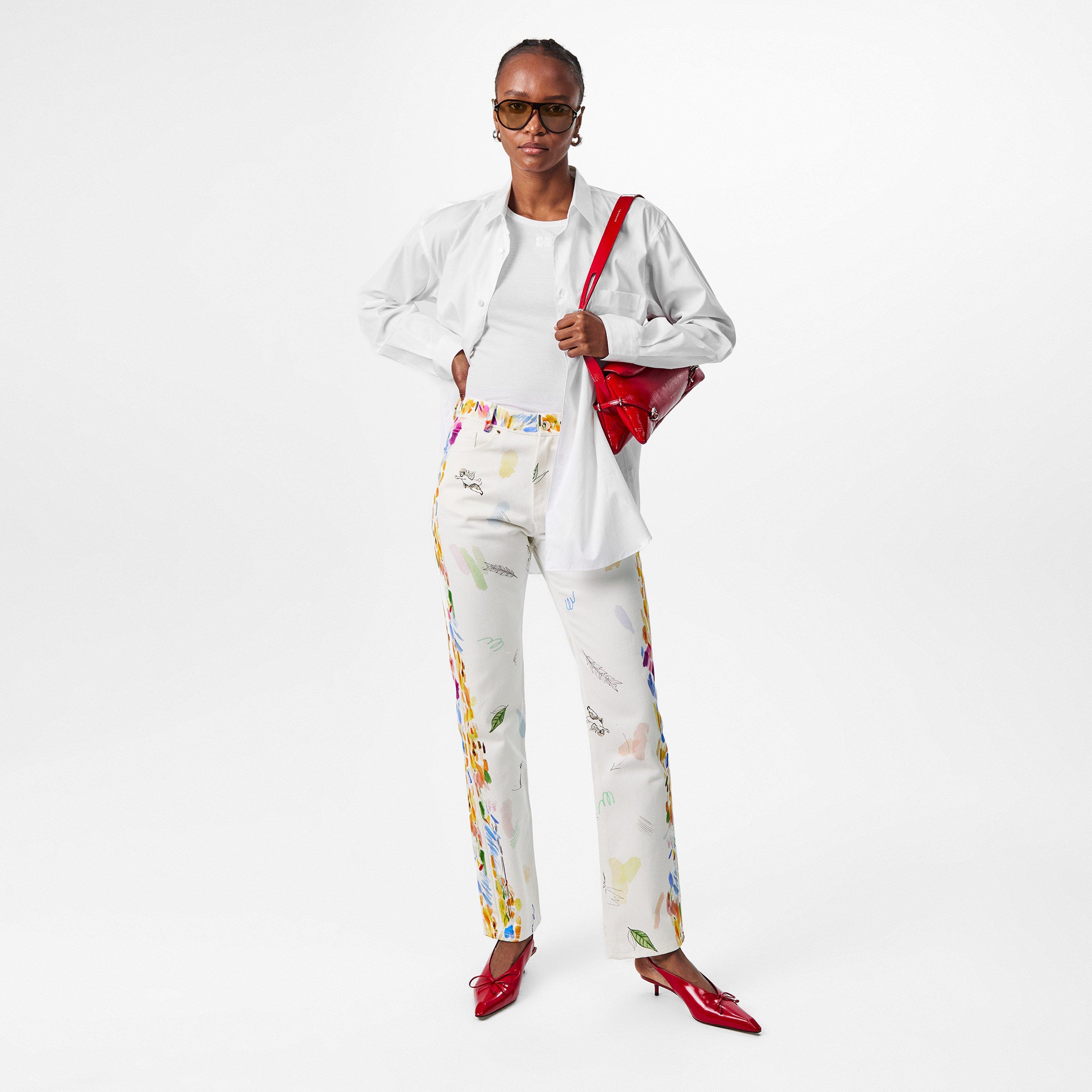 White - Casablanca - Women's Casa Large Straight Leg Jeans - 6