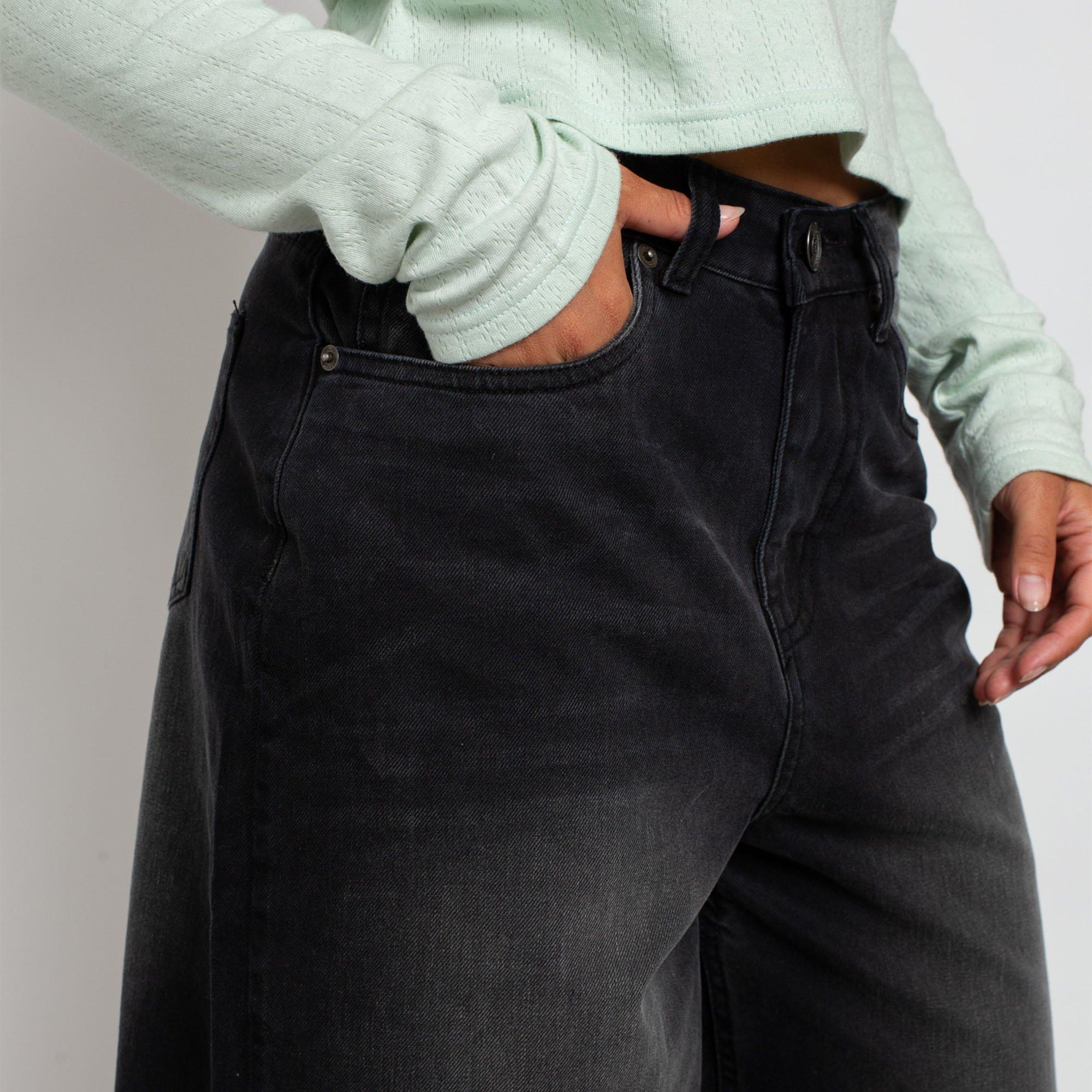 BLACK DENIM - Daisy Street - Womens Relaxed Denim Jorts - 4