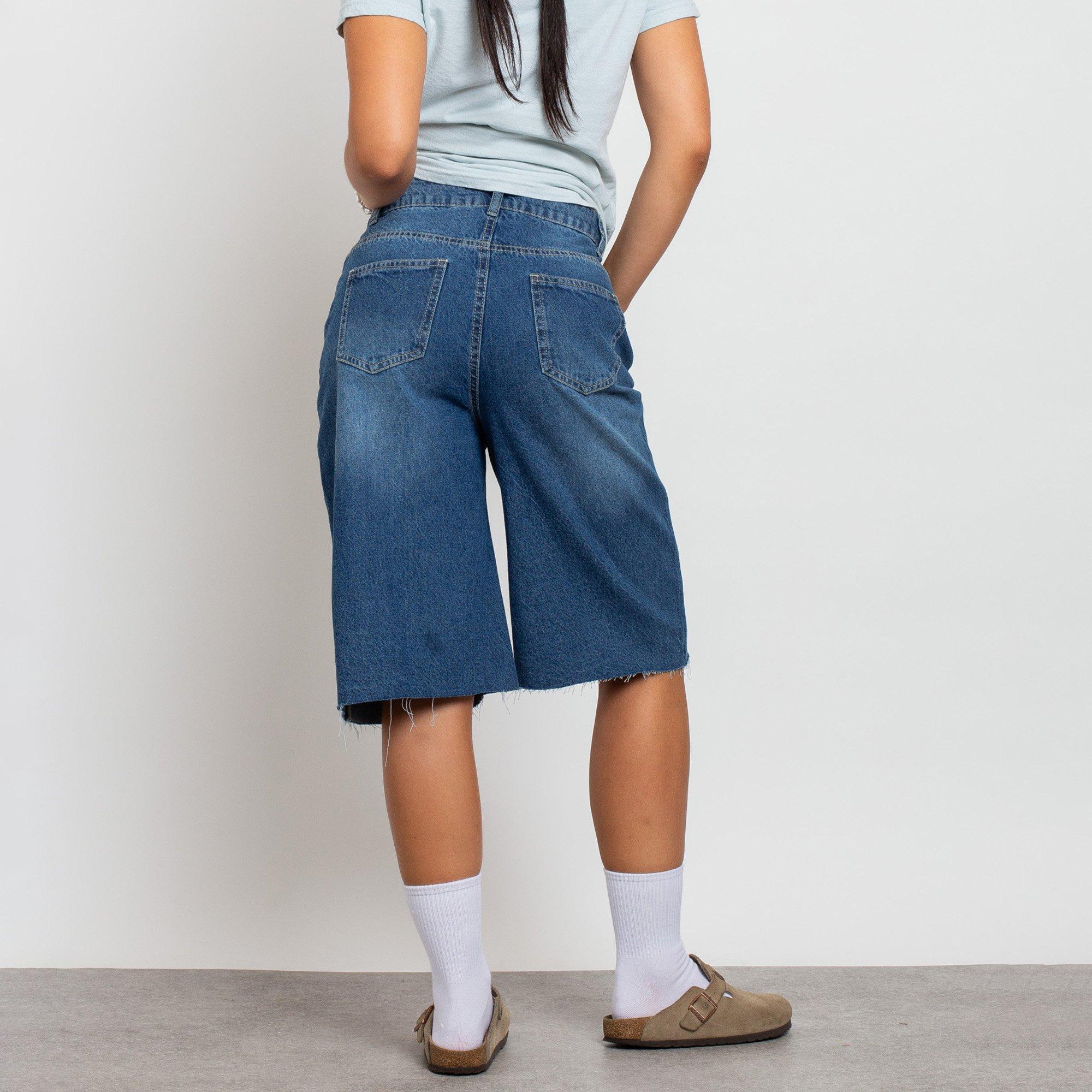 BLUE DENIM - Daisy Street - Womens Relaxed Denim Jorts - 2