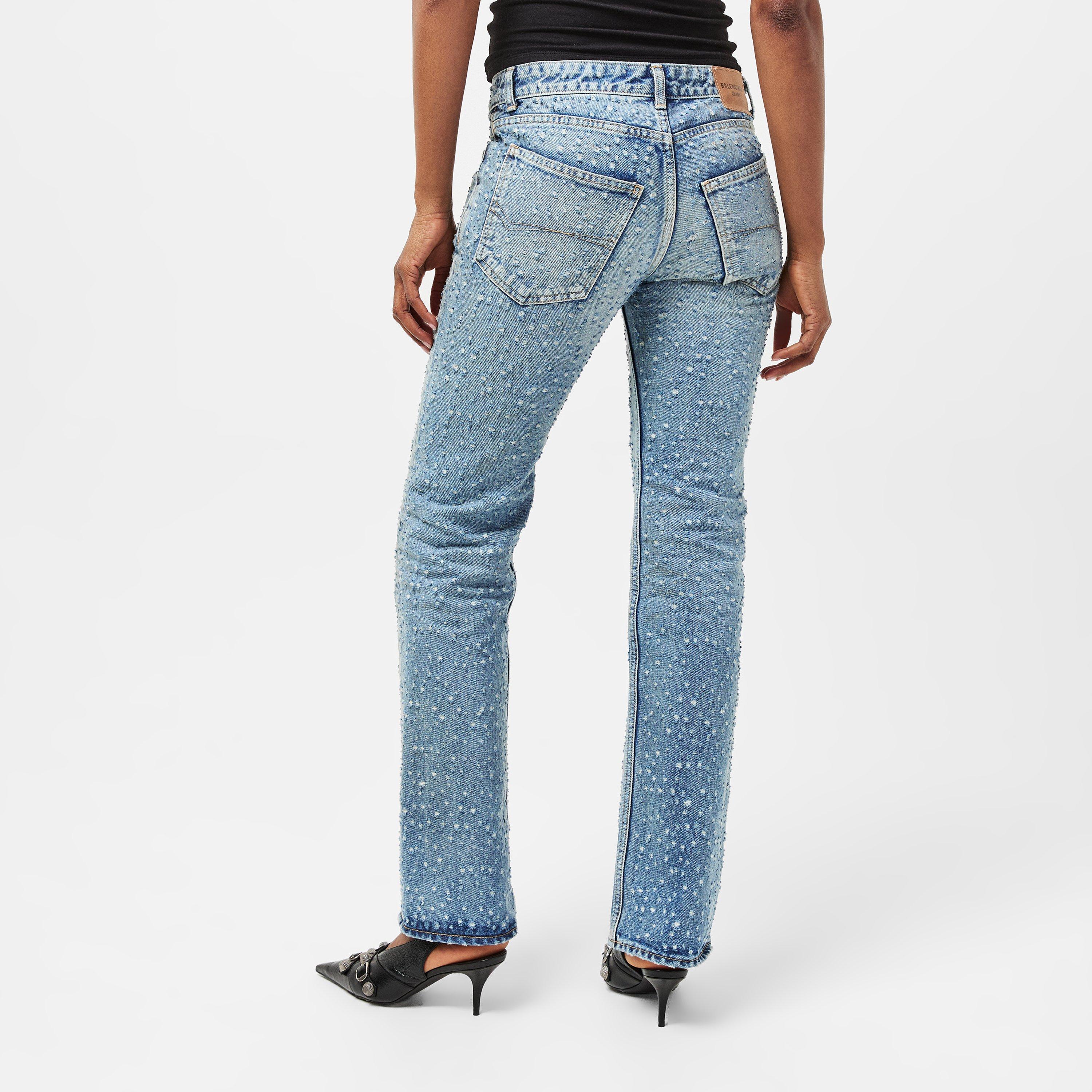 Pale Blue - Balenciaga - Women's Straight Jeans - 4