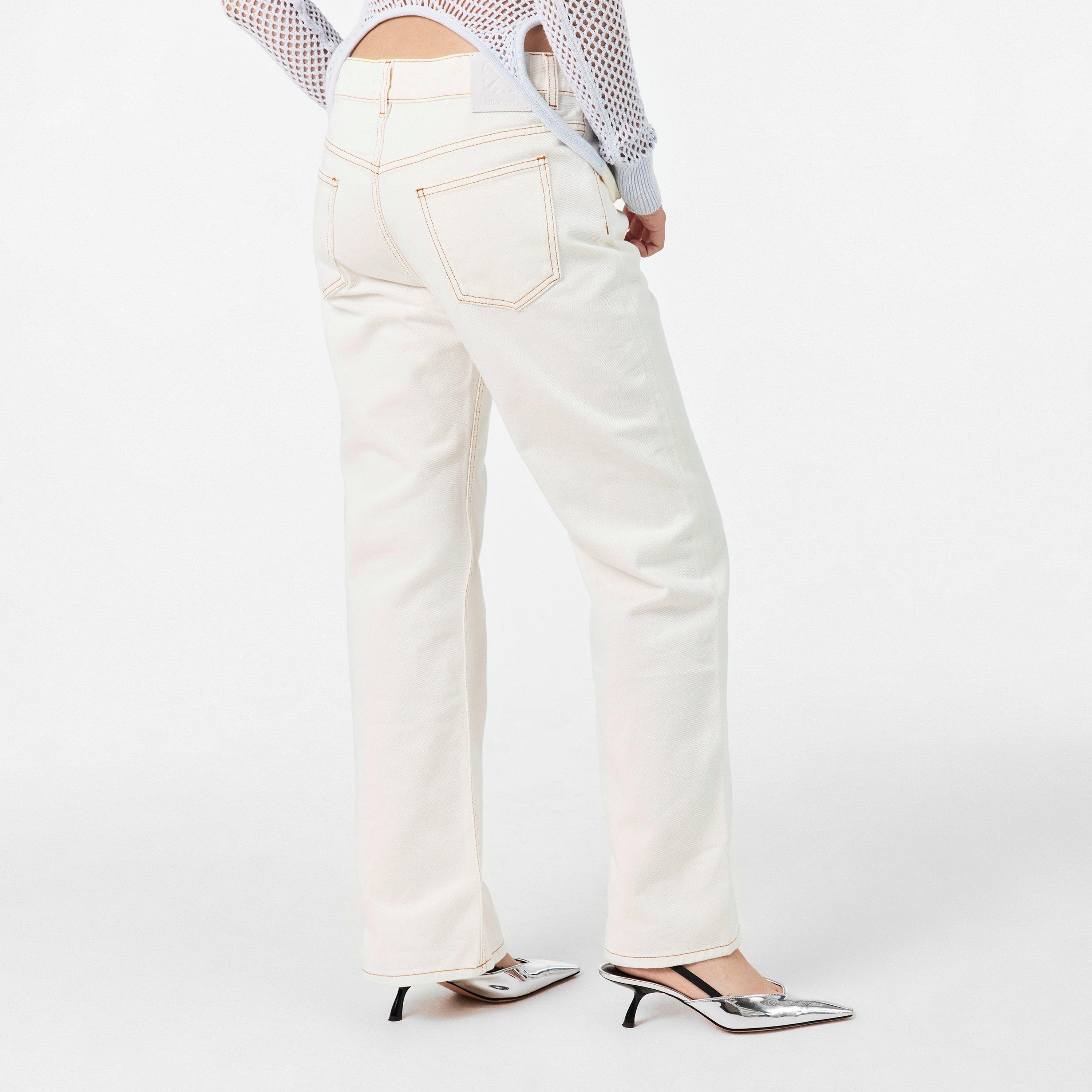 Vintage White - Off White - Women's Straight Jeans - 4