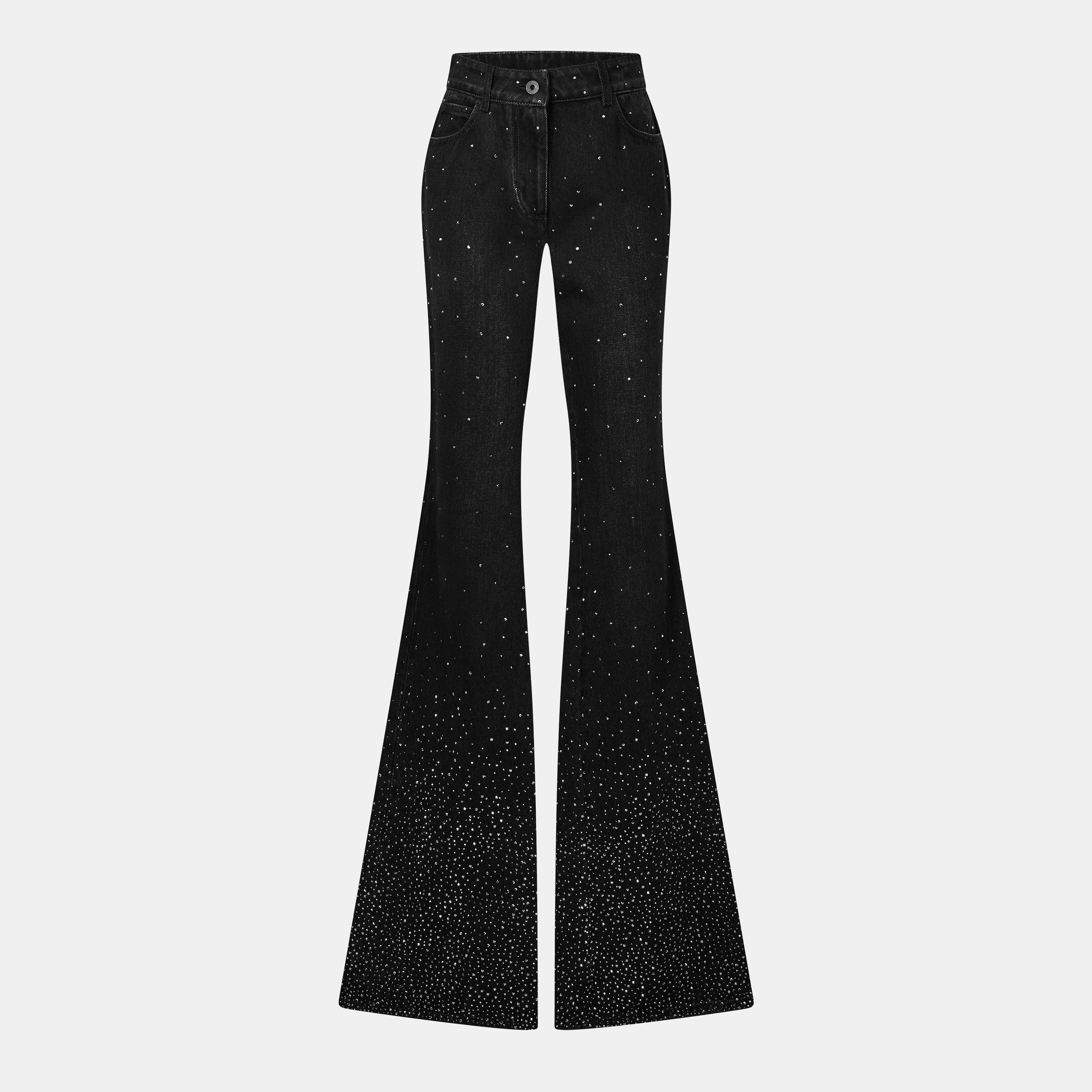 Off White Women's Structured Denim Straight Leg Jeans - Black