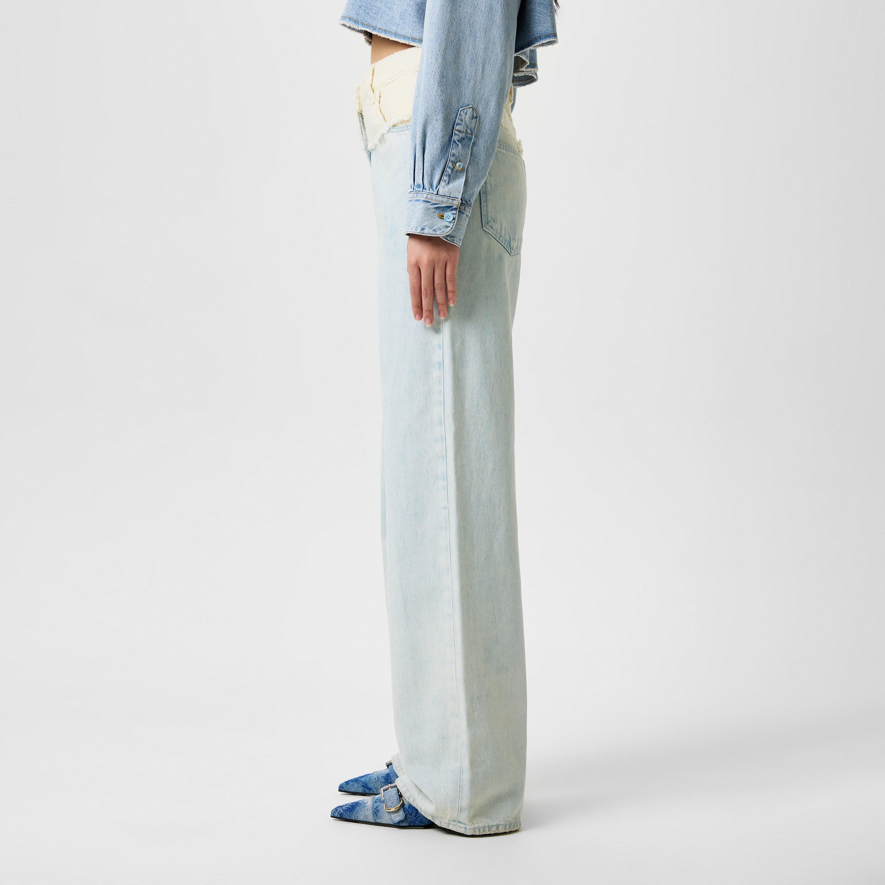 White/Lght Blue - GIVENCHY - Tweed Mix Jeans - 2