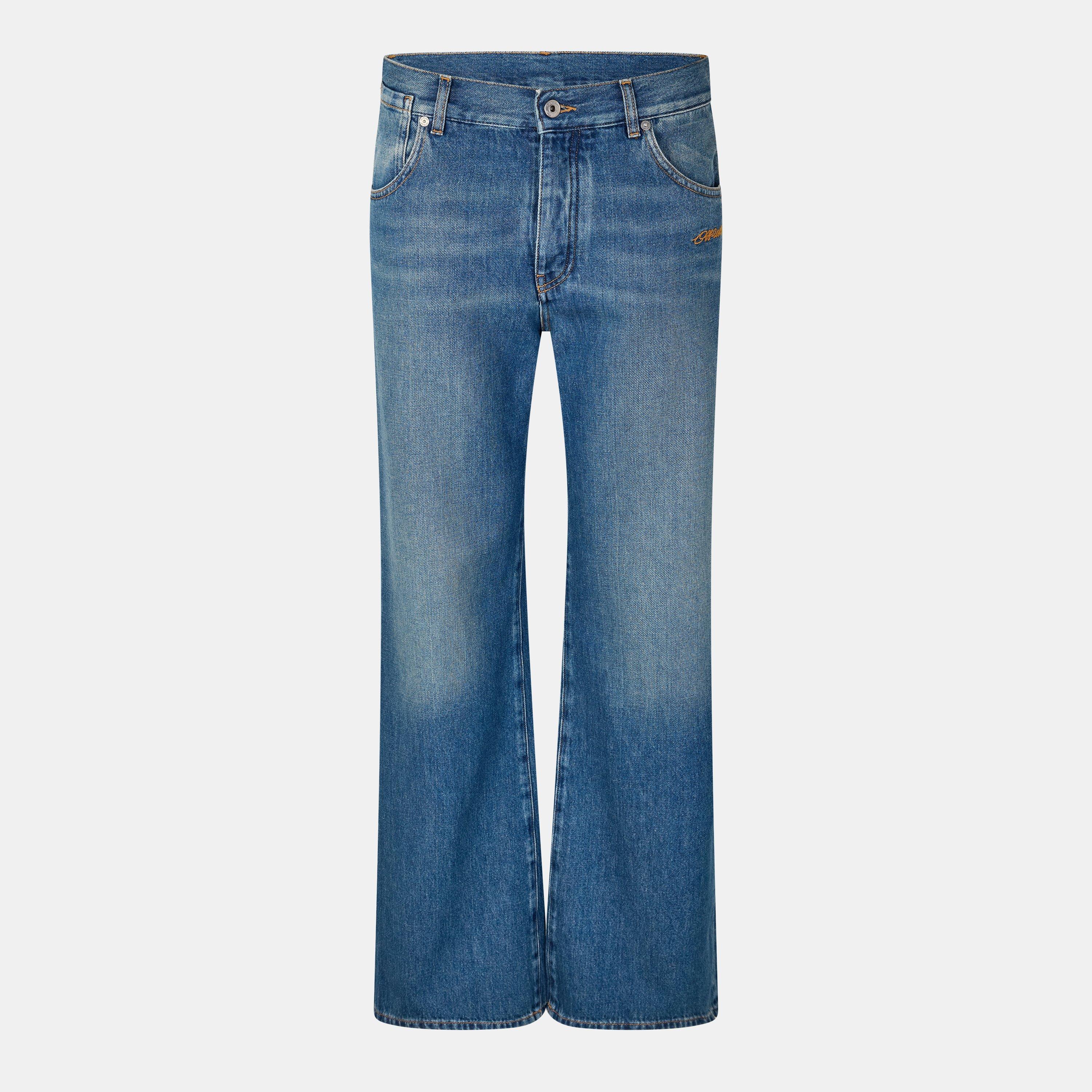 Off White Women's Straight Leg Jeans - Medium Blue - 27 L32