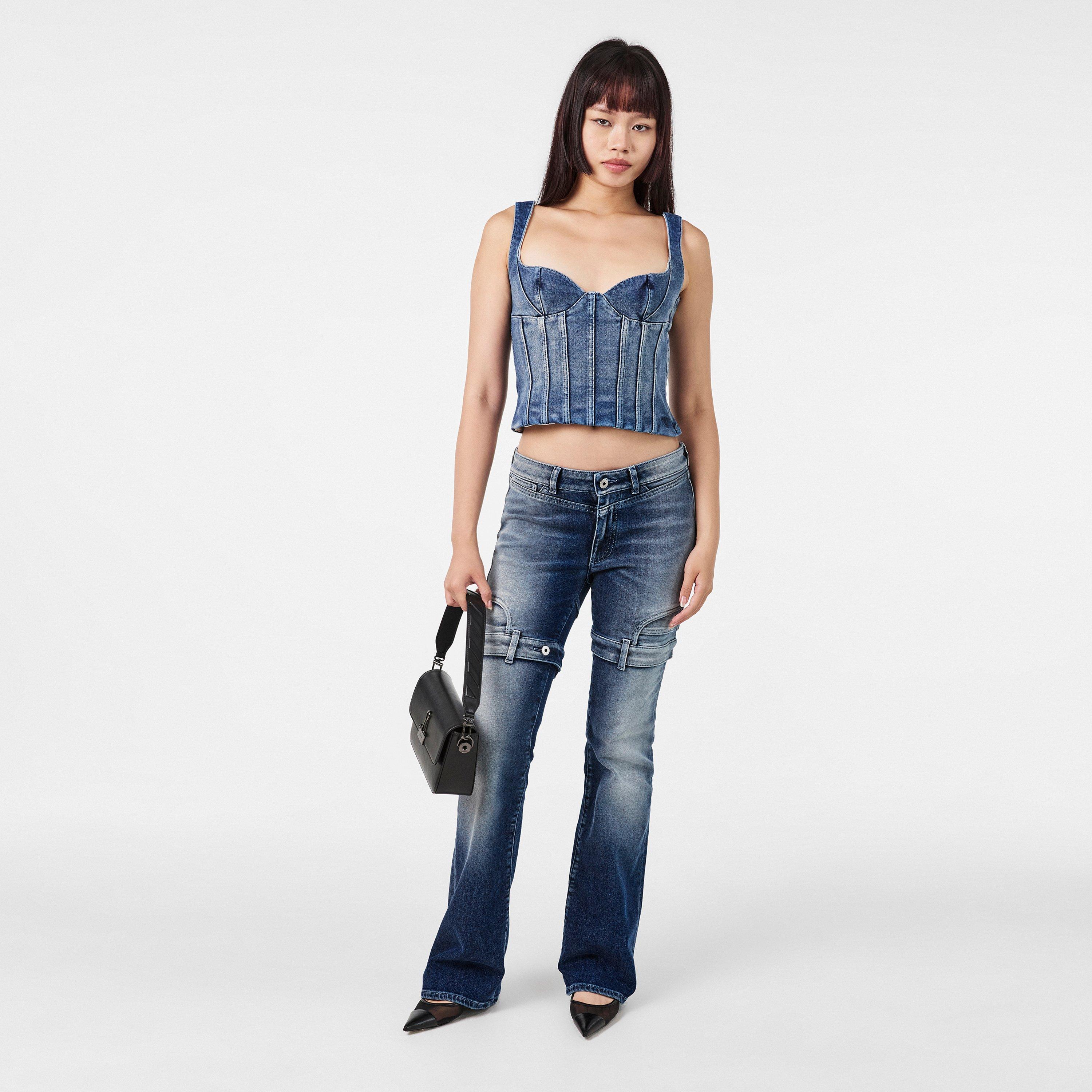 Blue - Off White - Women's Straight Jeans - 6