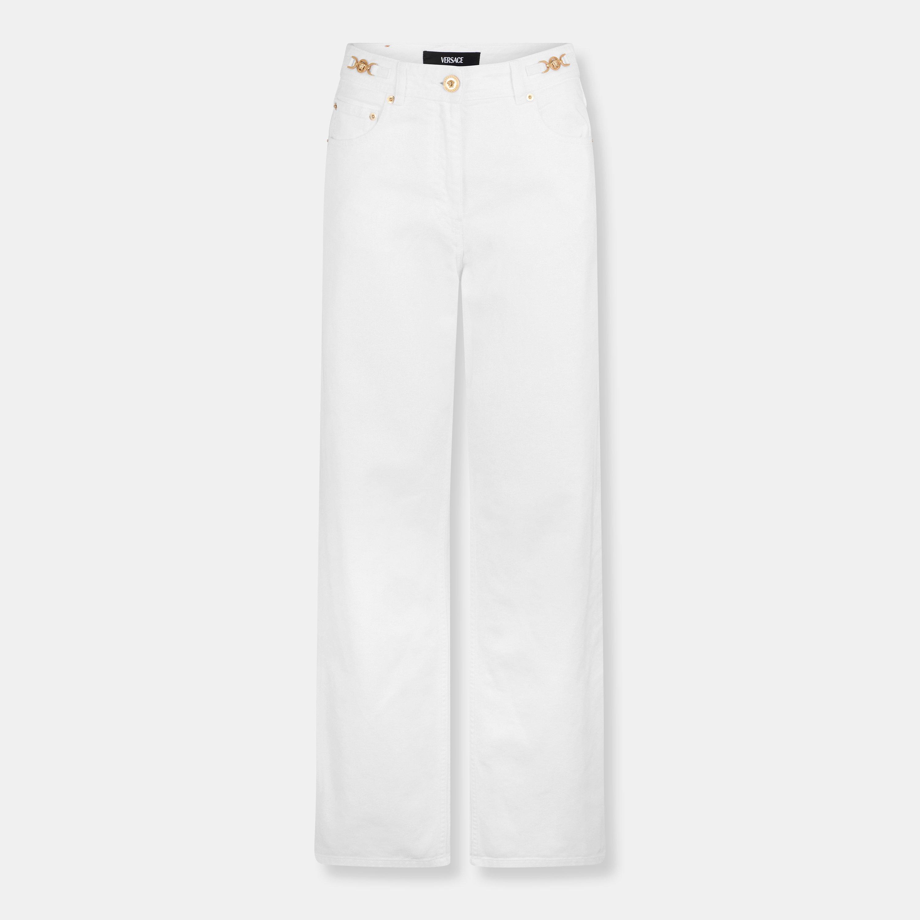 Versace Women's Straight Leg Jeans - White - Size W30