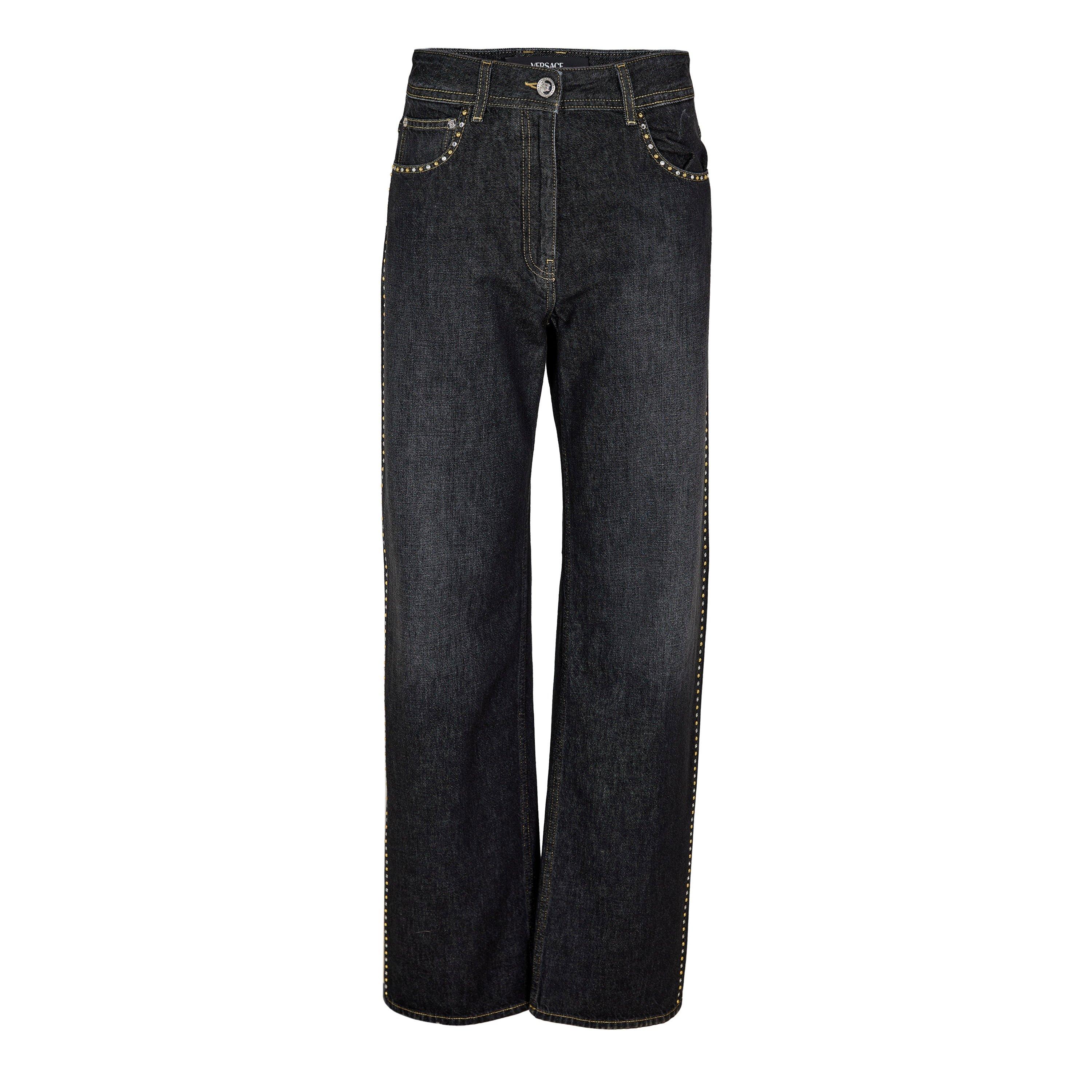 Black - Versace - Versace Stud Jeans Ld61 - 1