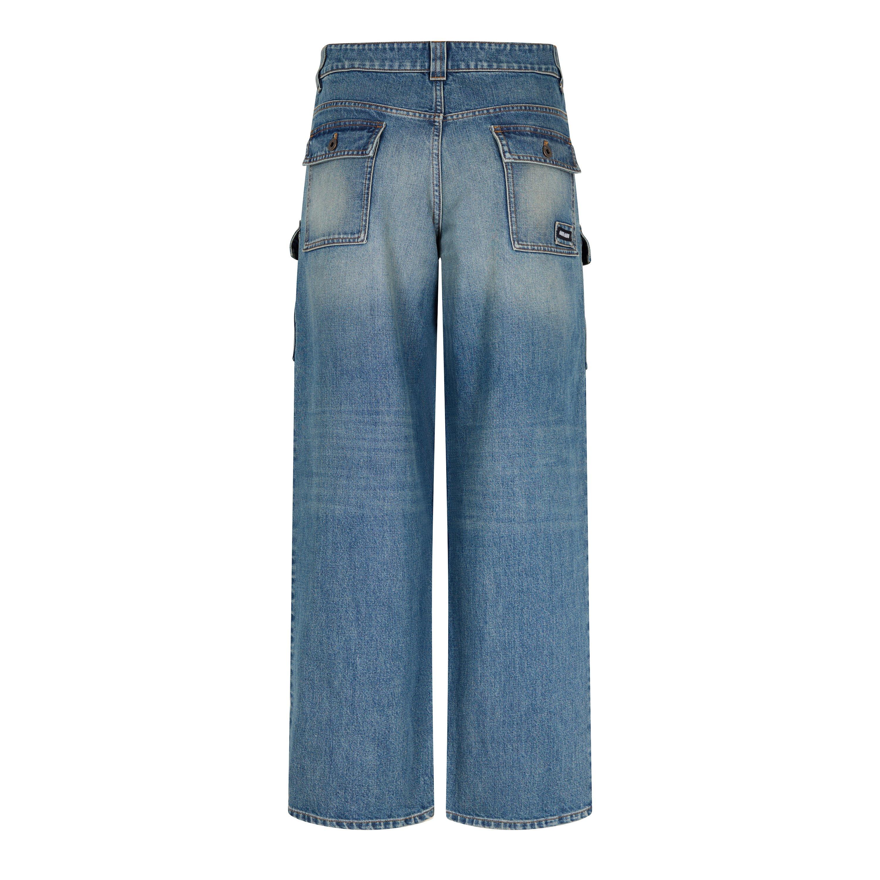 Azzurro - Miu Miu - Women's Pocket Denim Straight Leg Jeans - 2