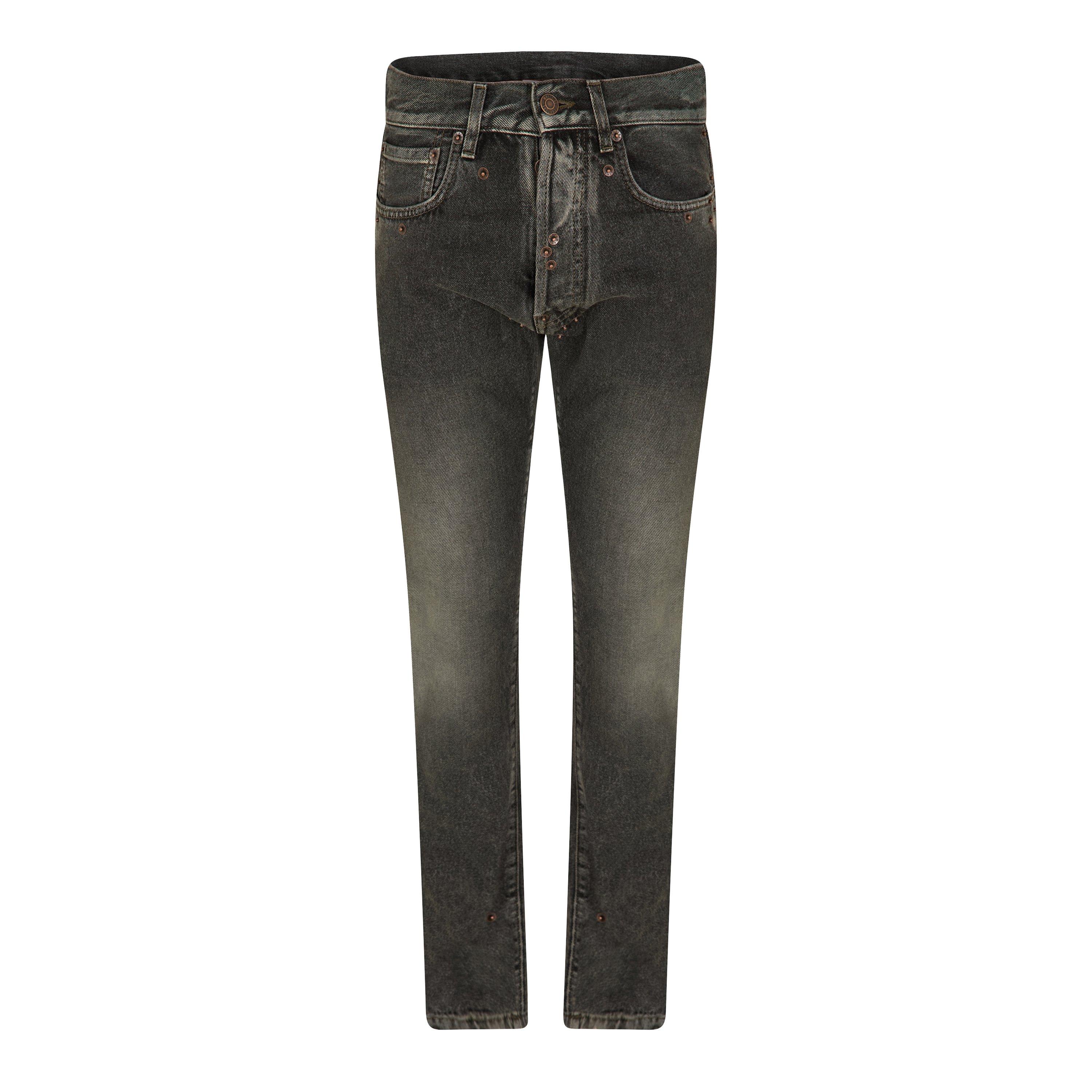 Grey - Moschino - Women's Straight Leg Jeans - 1