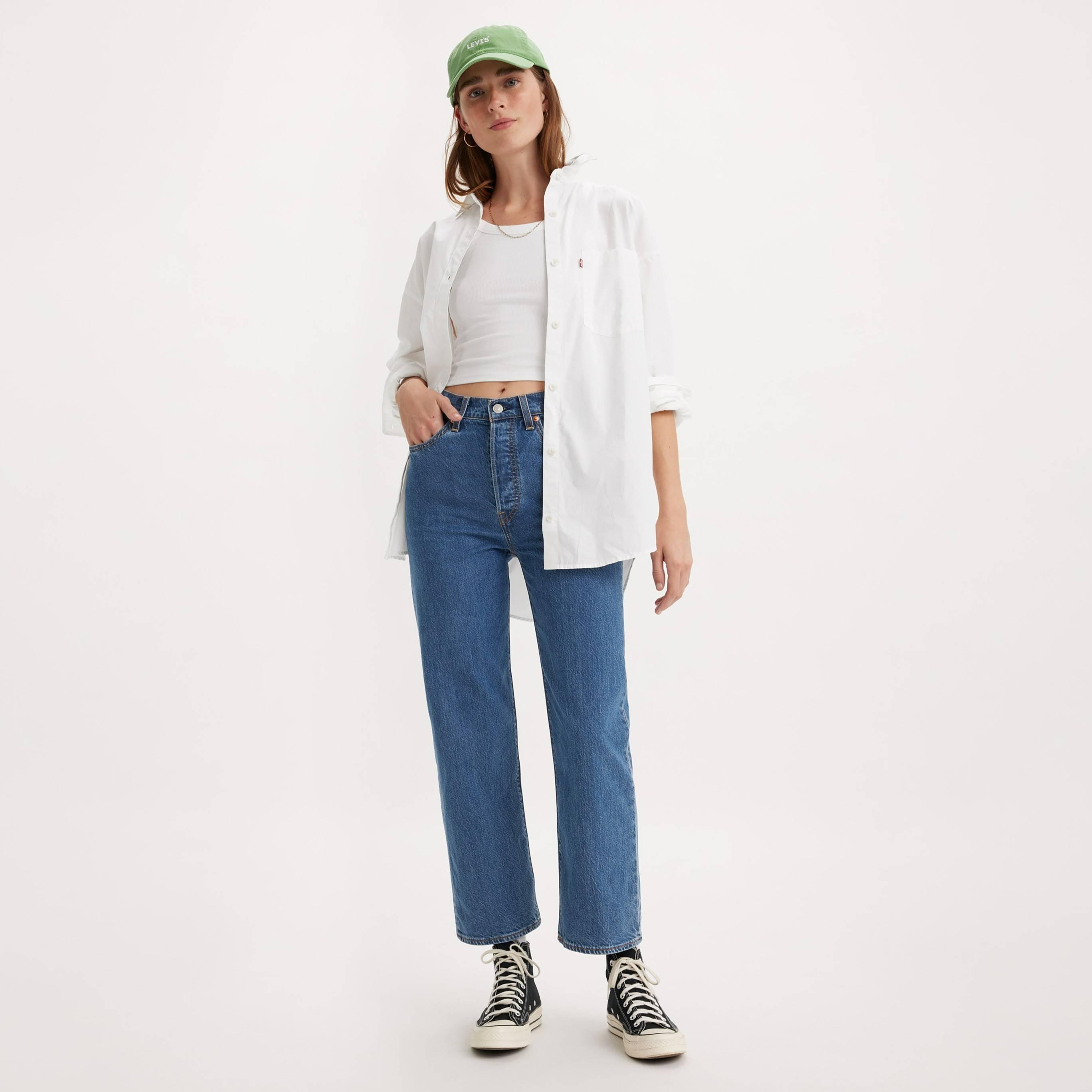 Levis Women's Ribcage Jeans - Cool As Pickle - 34 L29