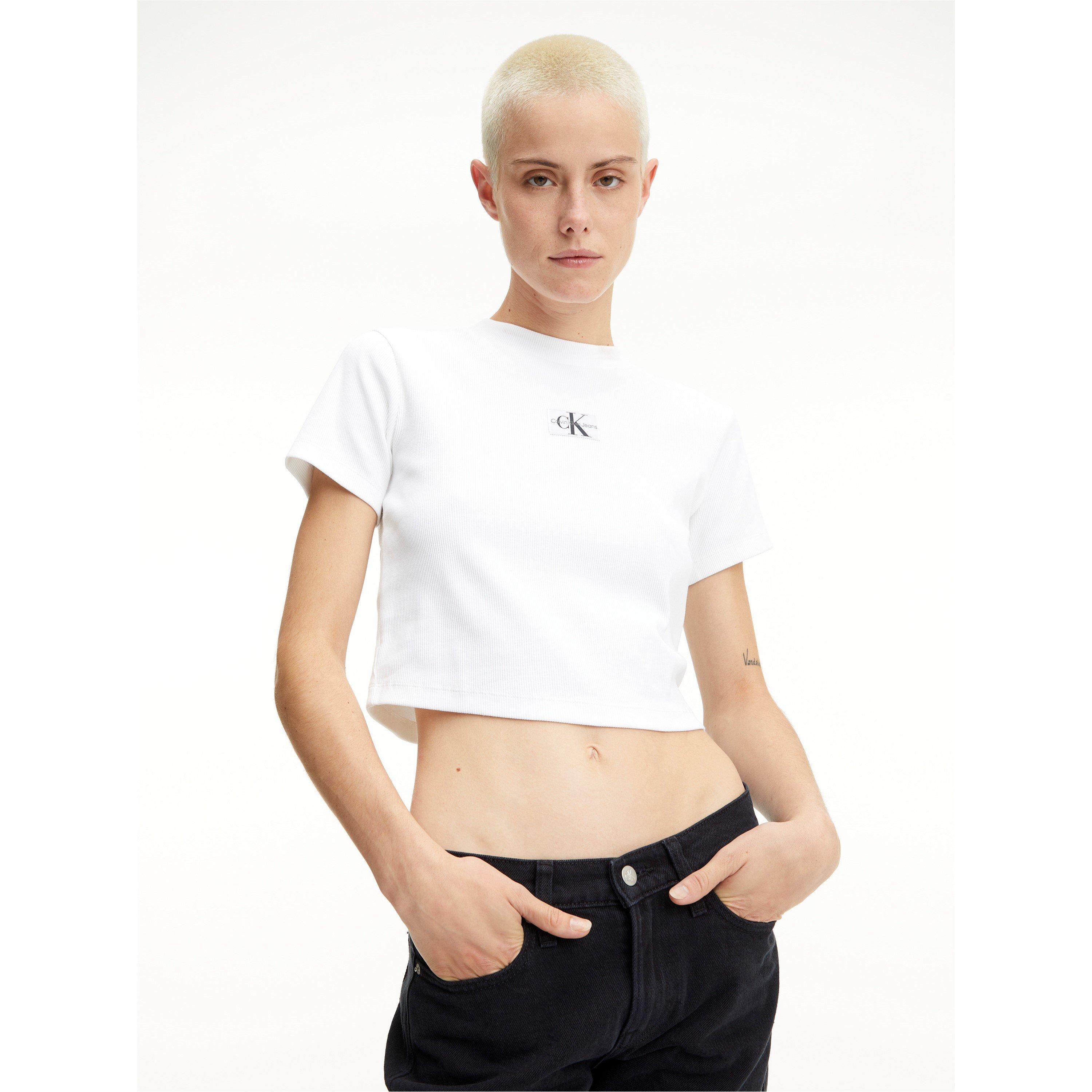 Bianco brillante - Calvin Klein Jeans - Badge Rib Short Sleeve T Shirt - 2