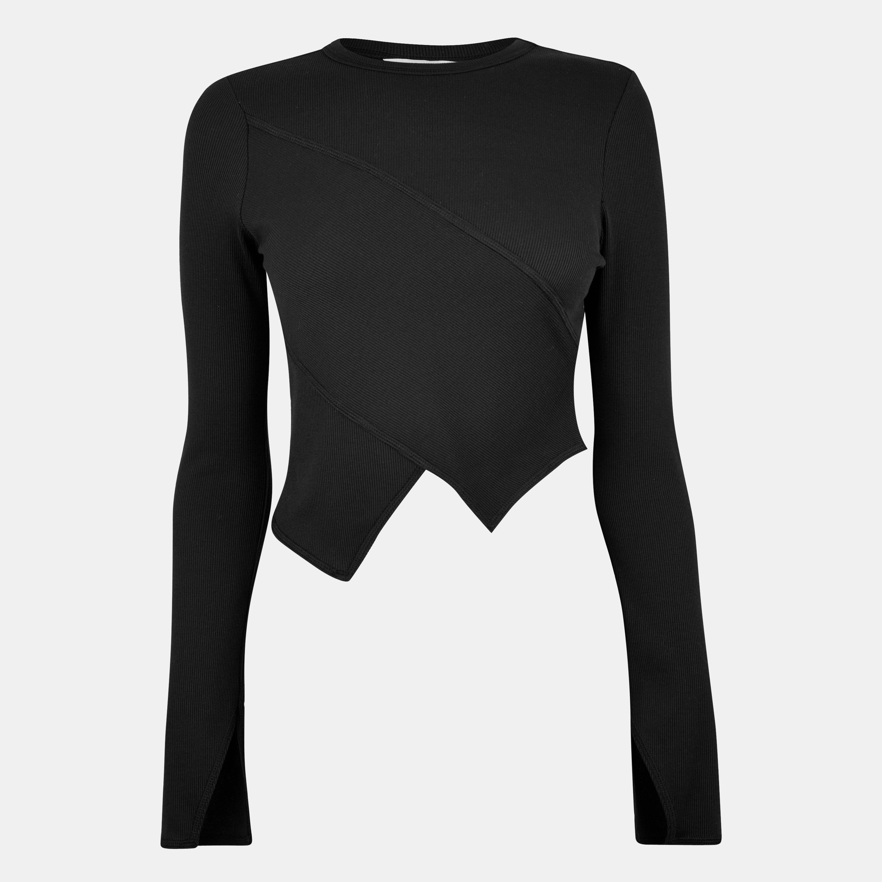 Jack Wills | JW Asymmetric Rib Long-Sleeve T-Shirt | Long Sleeve T
