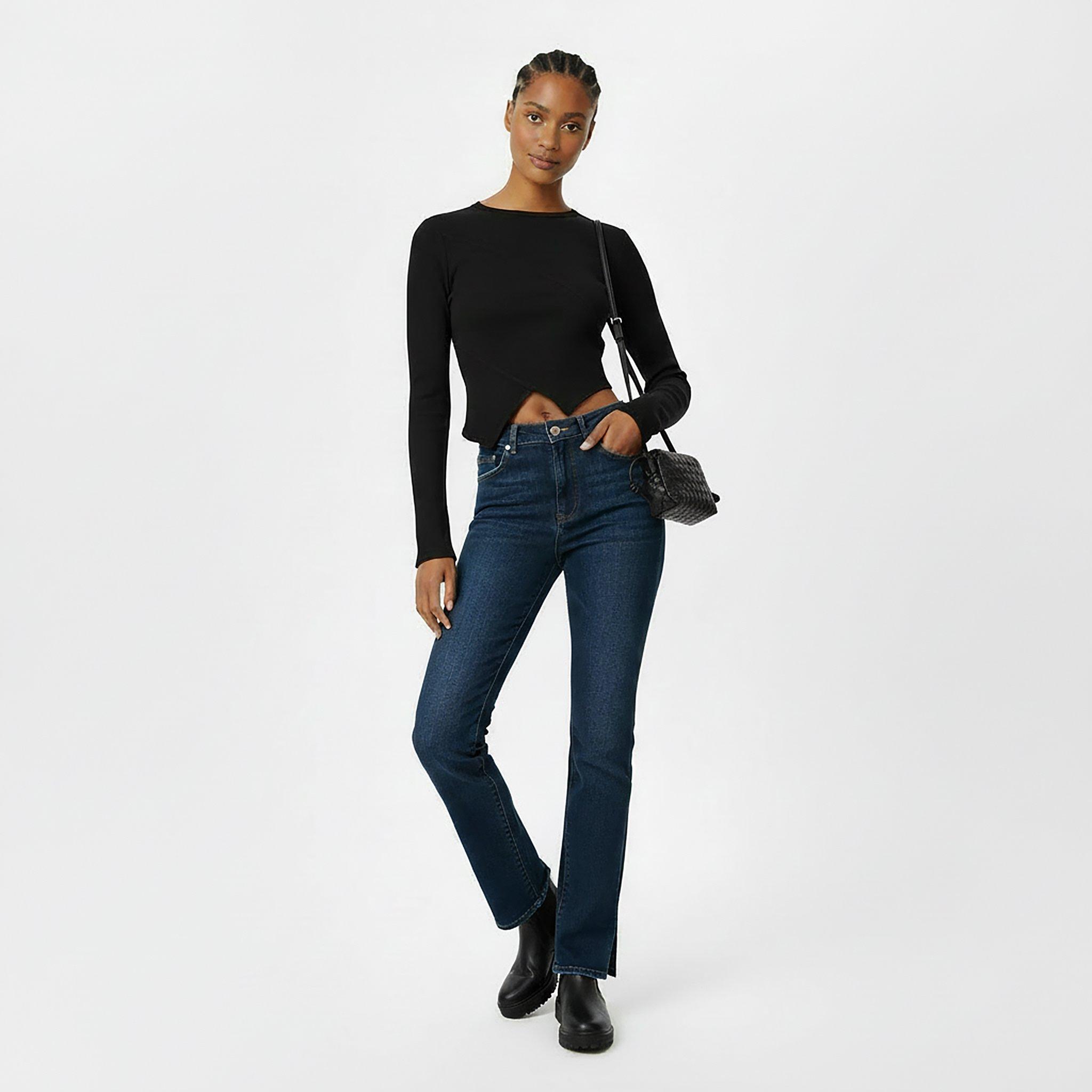 Black - Jack Wills - JW Asymmetric Rib Long-Sleeve T-Shirt - 5