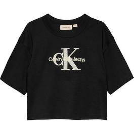 Calvin Klein Jeans Cropped Logo T Shirt Juniors