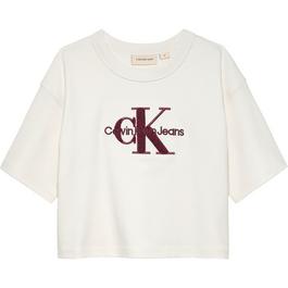 Calvin Klein Jeans Cropped Logo T Shirt Juniors