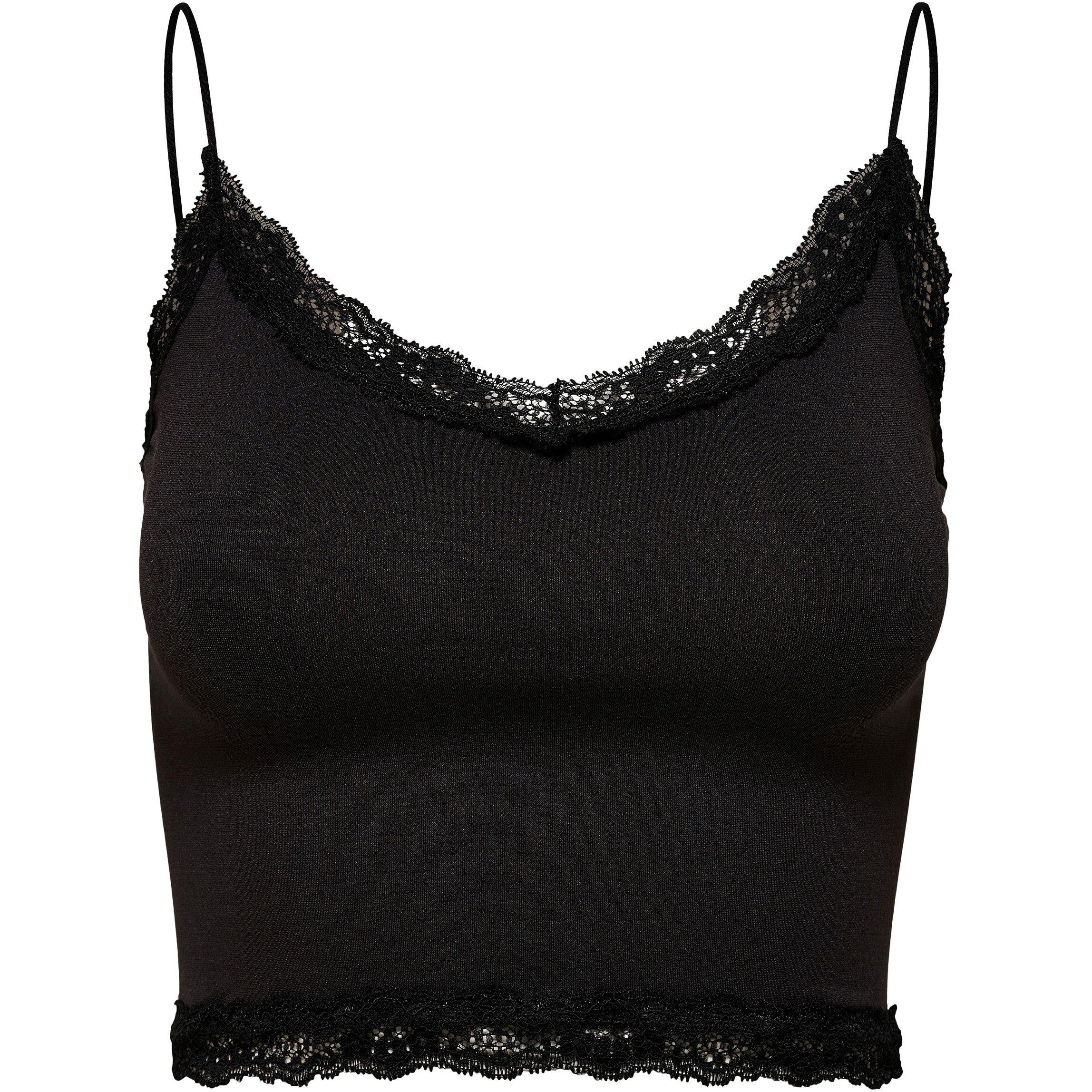 Zwart - Only - Ladies cropped seamless top. - 4