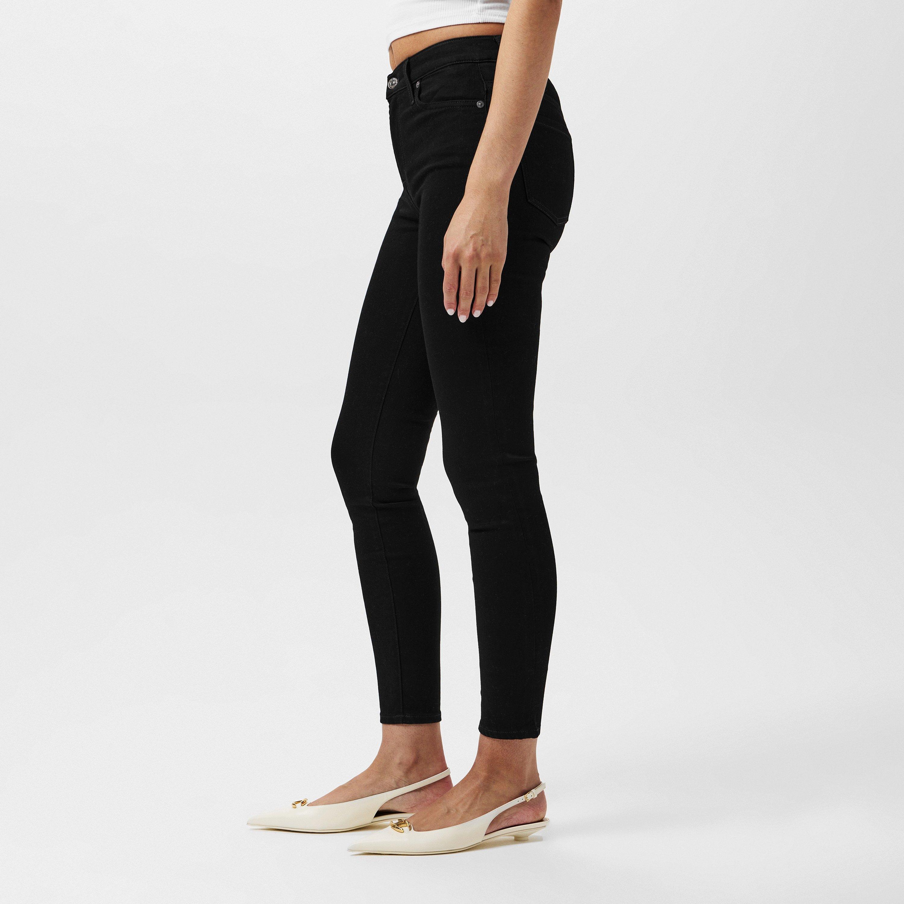 Black Rinsed - 7 For All Mankind - Women's High-Waisted Cropped Skinny Jeans - 2