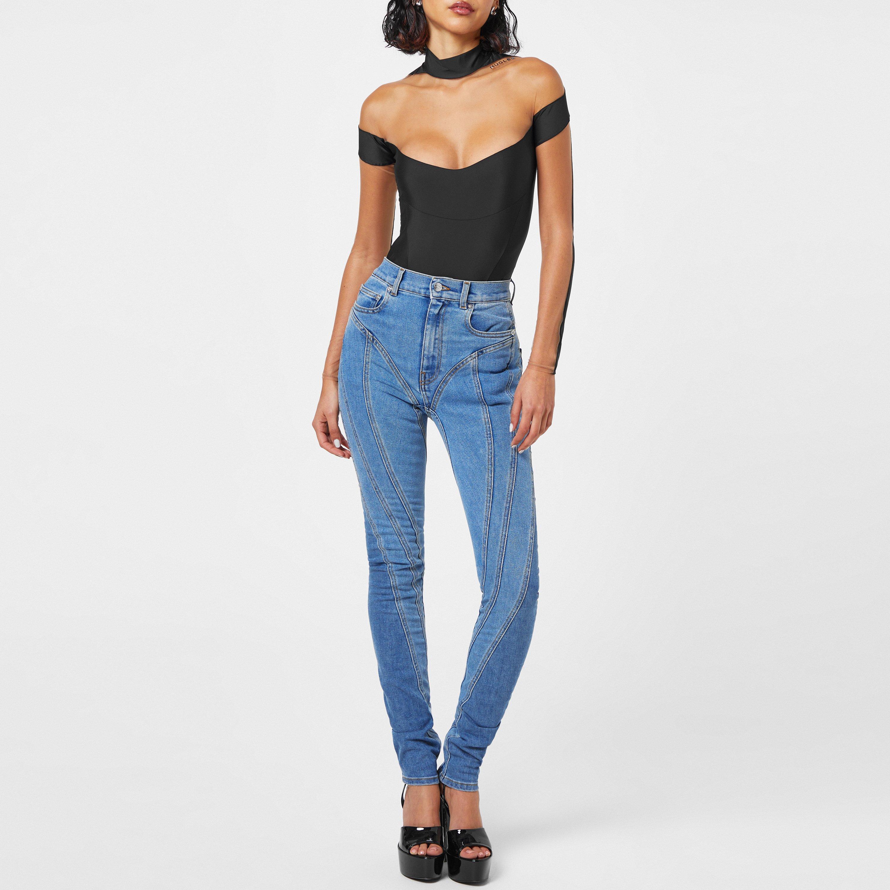 B6403 Med Blue - Mugler - Spiral Jeans - 2