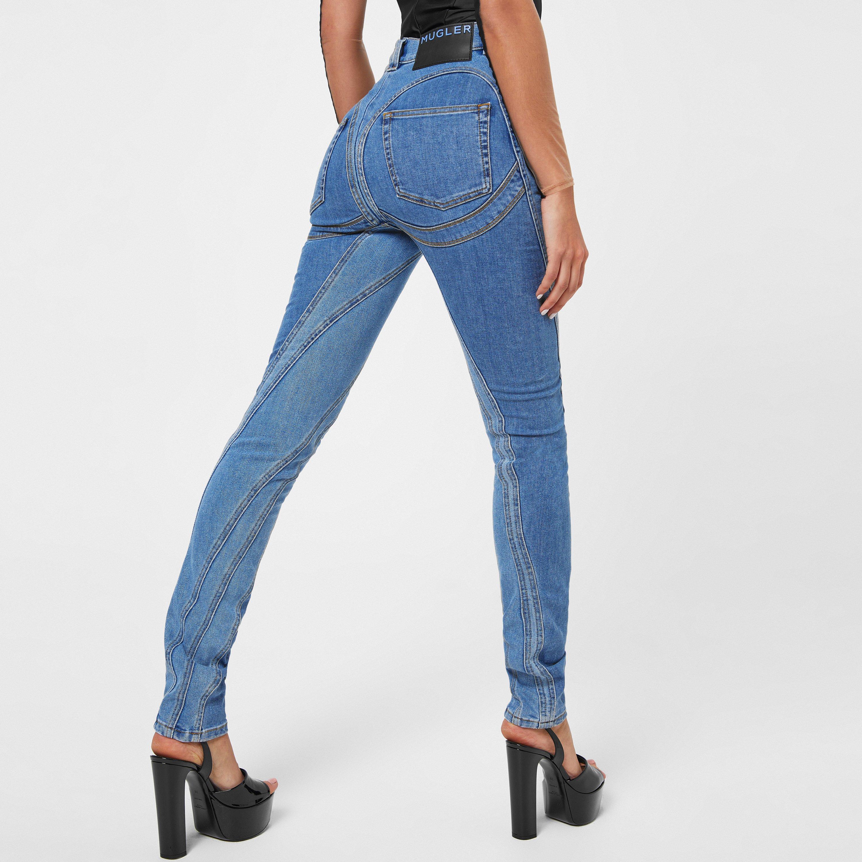 B6403 Med Blue - Mugler - Spiral Jeans - 4