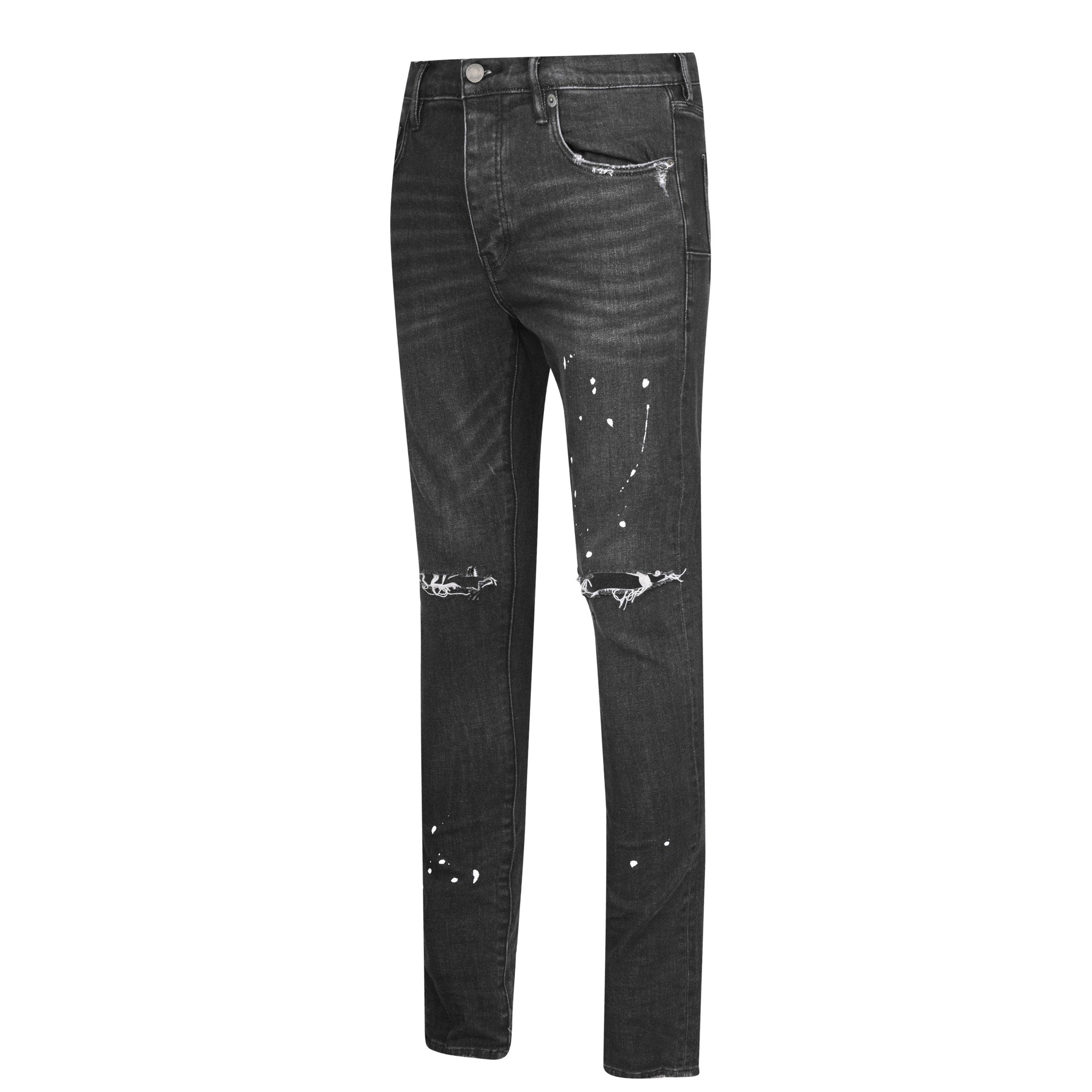 Black Overspray - Purple Brand - Mid Rise Slim Leg Jeans - 9