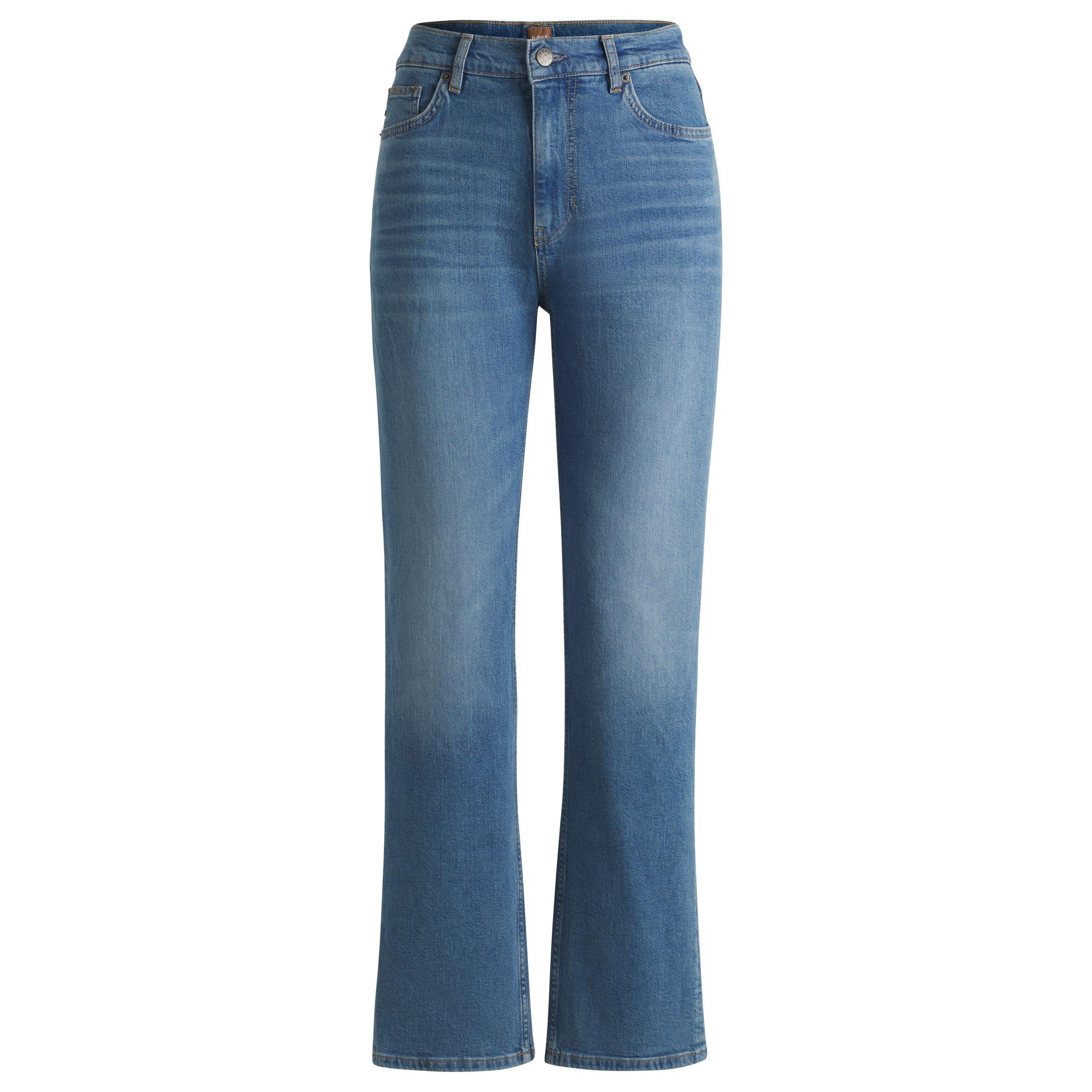 Bright Blue - Boss - Women's Ada Straight High Rise Slim Fit Jeans - 1
