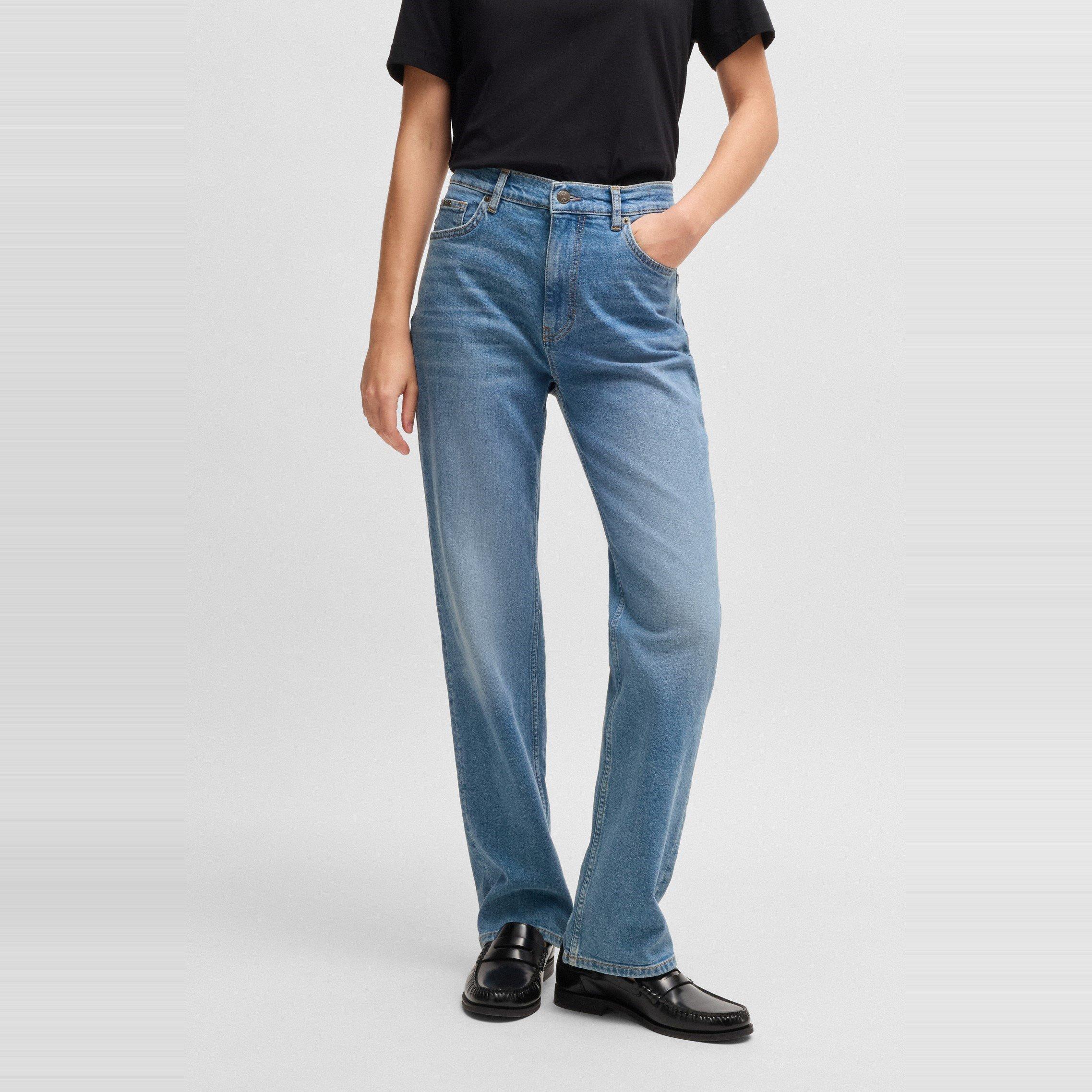 Bright Blue - Boss - Women's Ada Straight High Rise Slim Fit Jeans - 2