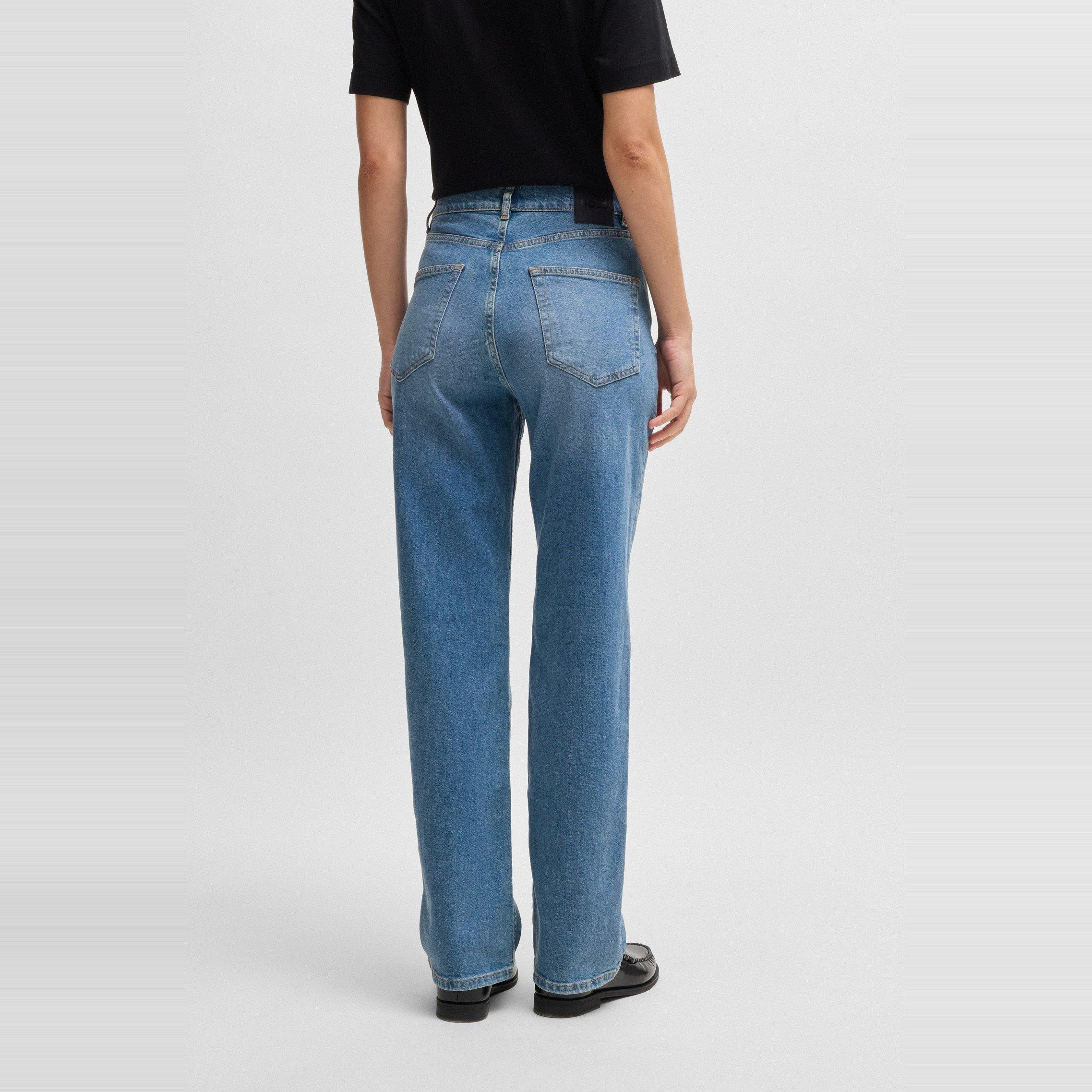 Bright Blue - Boss - Women's Ada Straight High Rise Slim Fit Jeans - 3