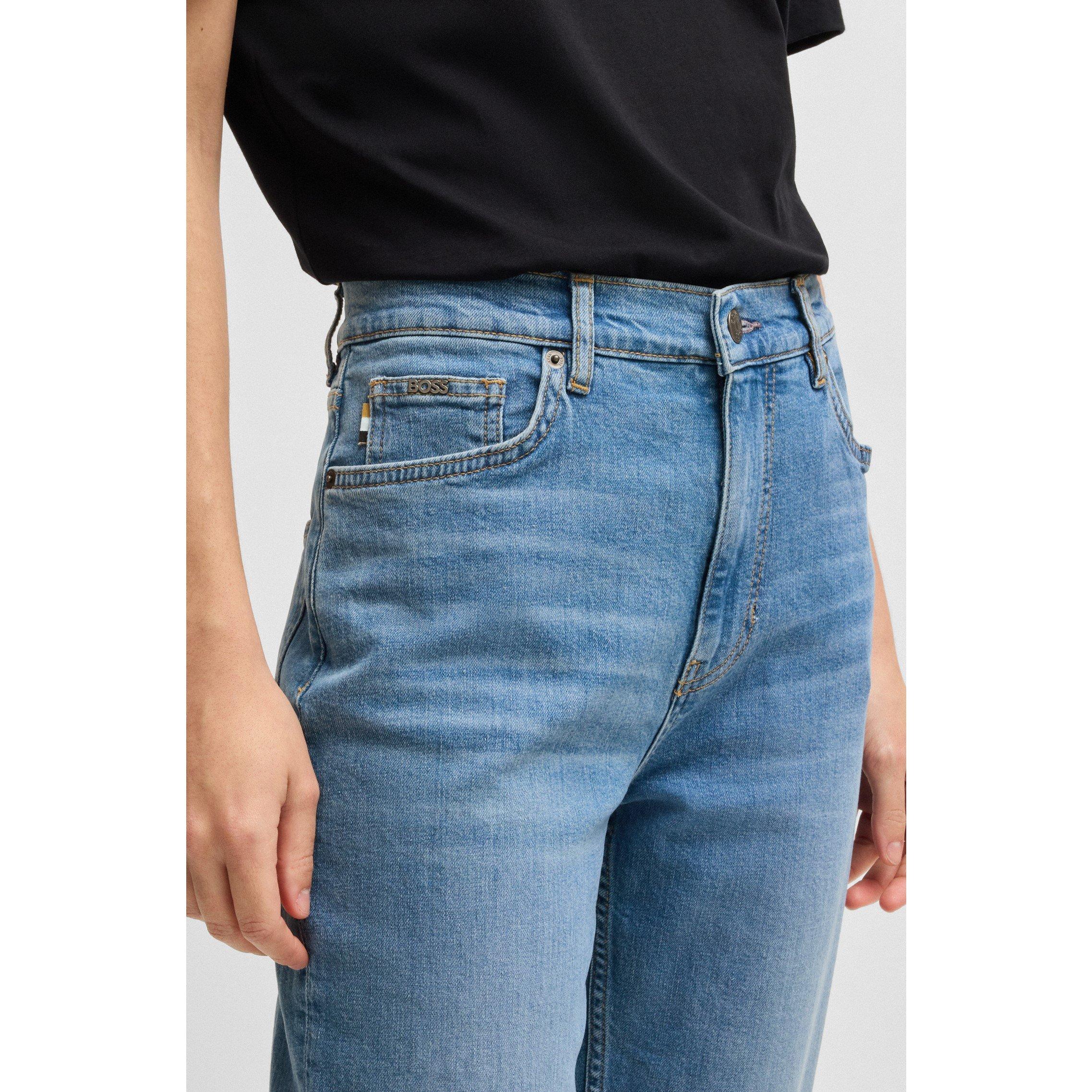 Bright Blue - Boss - Women's Ada Straight High Rise Slim Fit Jeans - 4