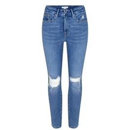 Good American Cropped Ripped Jeans