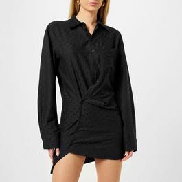 Off White Twisted Shirt Dress