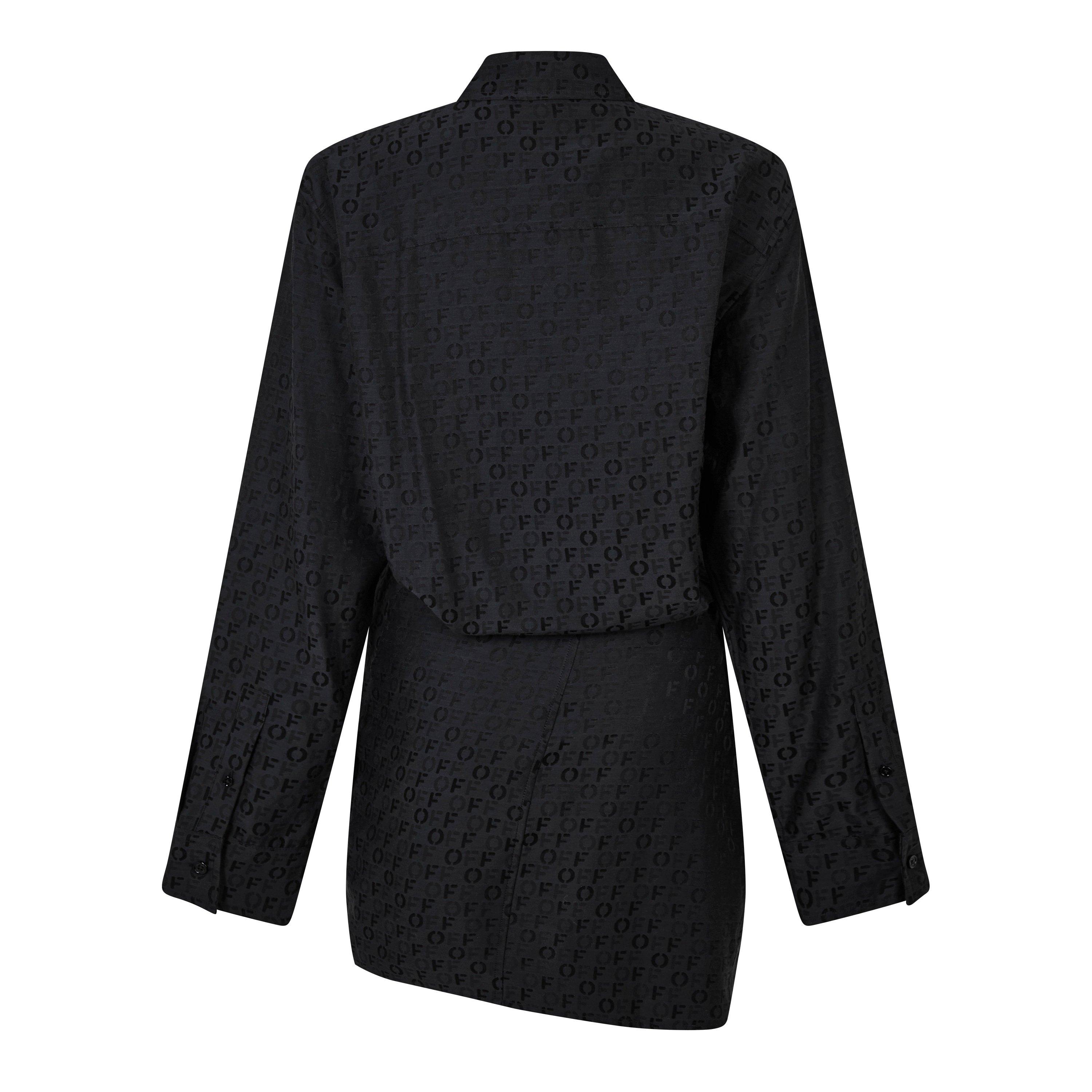 Black 1010 - Off White - Women's Jq TwsT-Shirt Dress, Twisted Front Design - 5