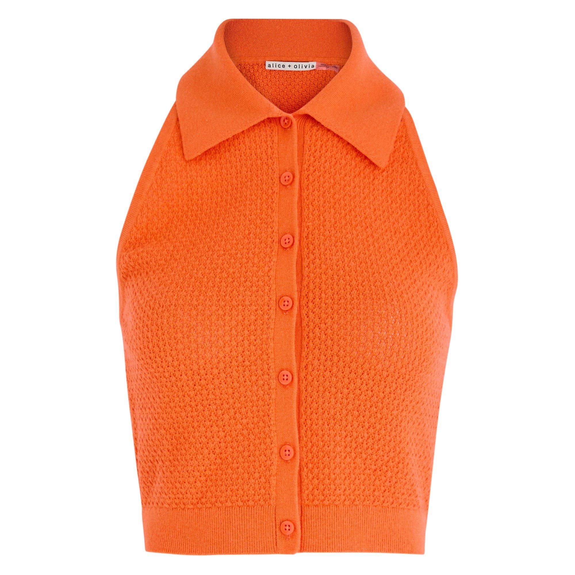 ORANGE - Alice And Olivia - T SL MILE COLLARED TANK