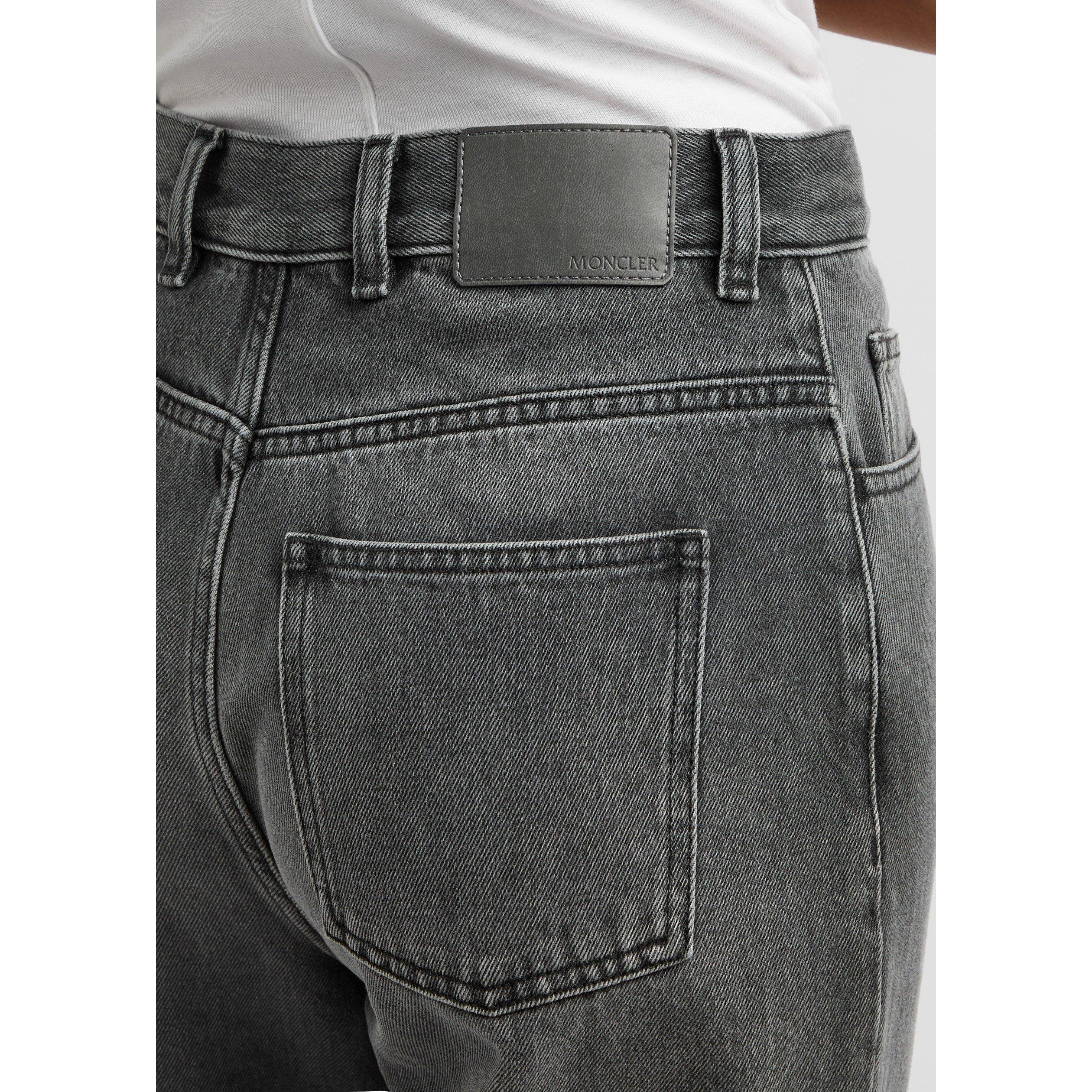 GREY - Moncler - Women's High-Waisted Cotton Straight Leg Jeans - 4