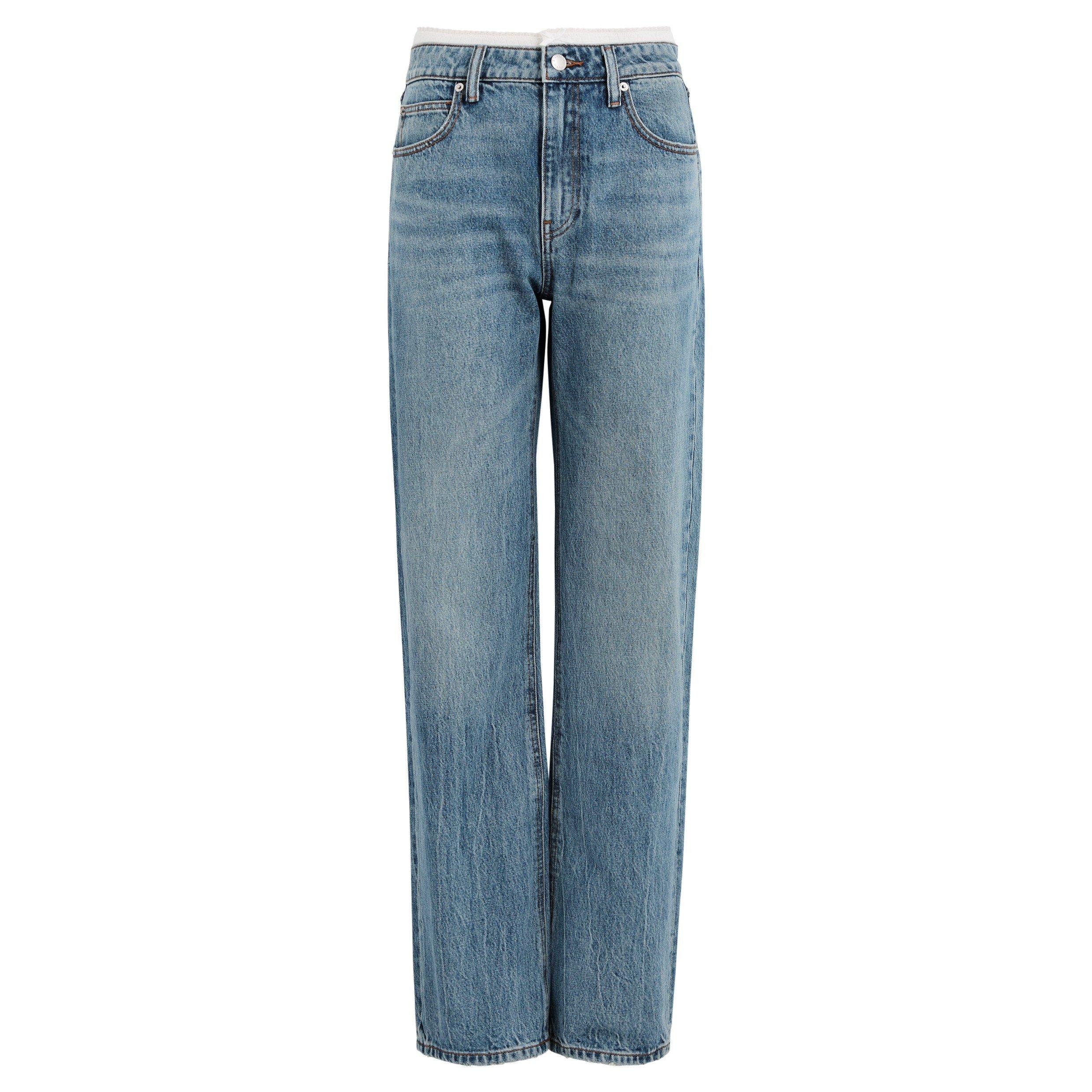 BLUE - T by Alexander Wang - JE MID RISE RELAXED STRAIGHT
