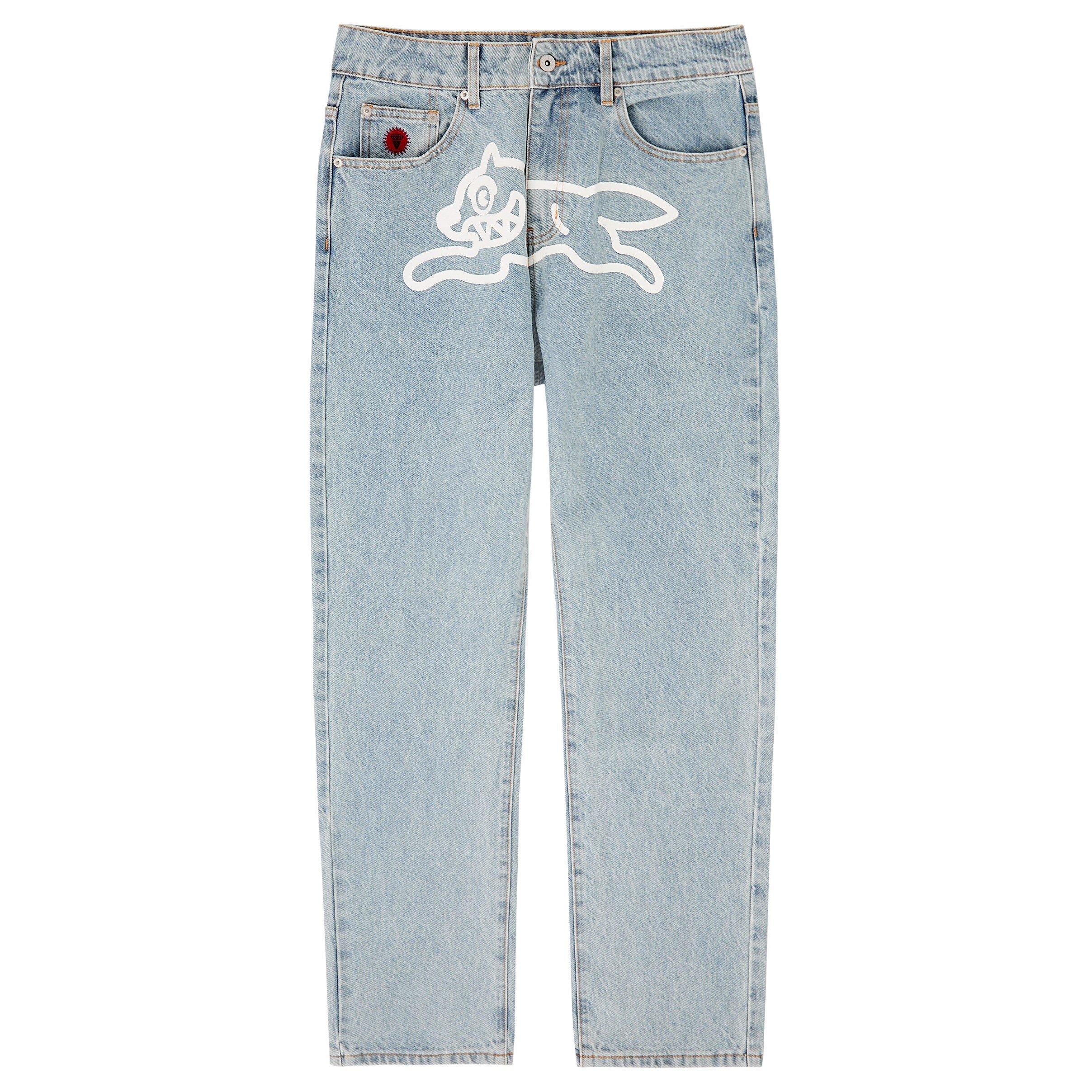Men's Running Dog Cotton Straight Jeans