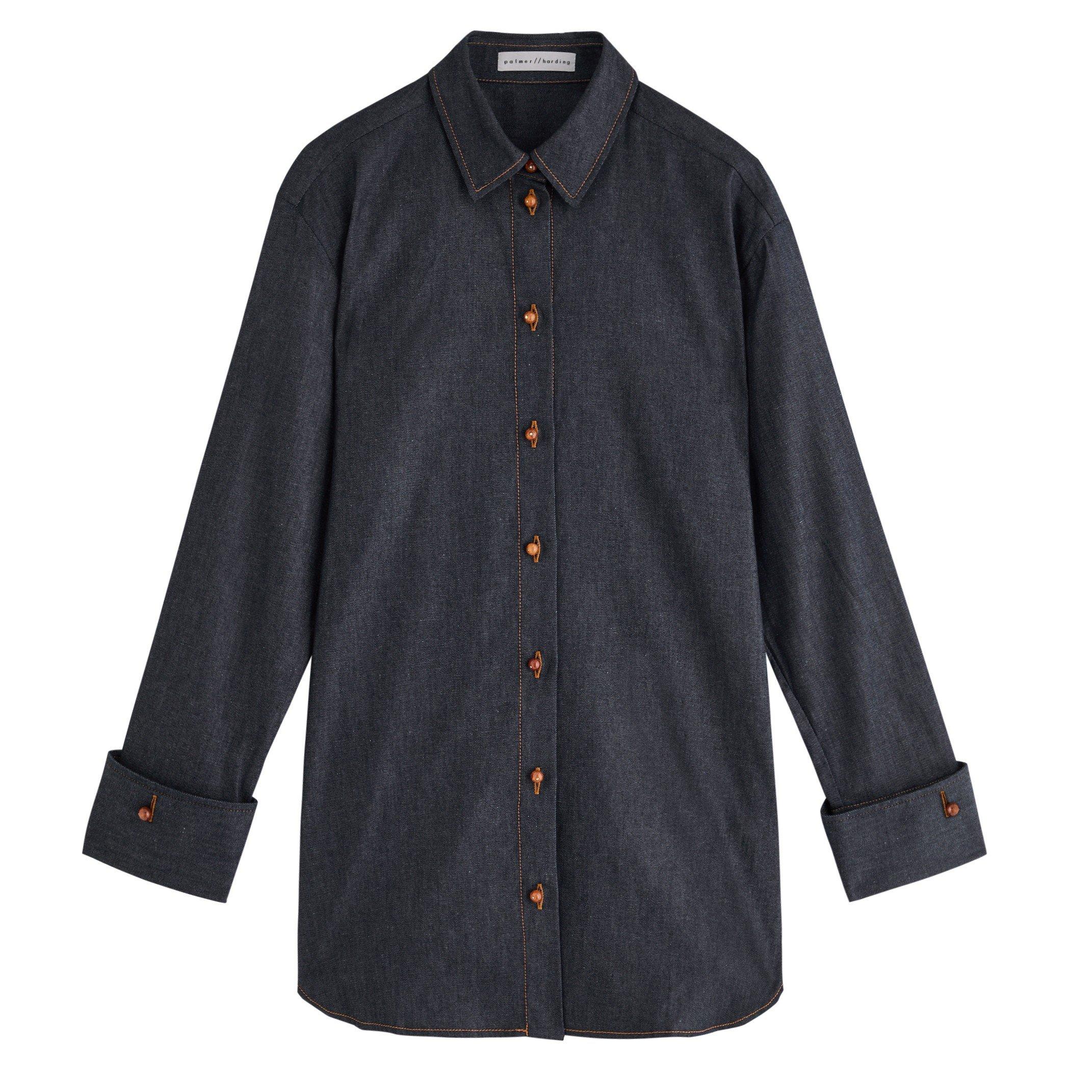 DARK BLUE - Palmer Harding - S REFLECTION DENIM LS SHIRT