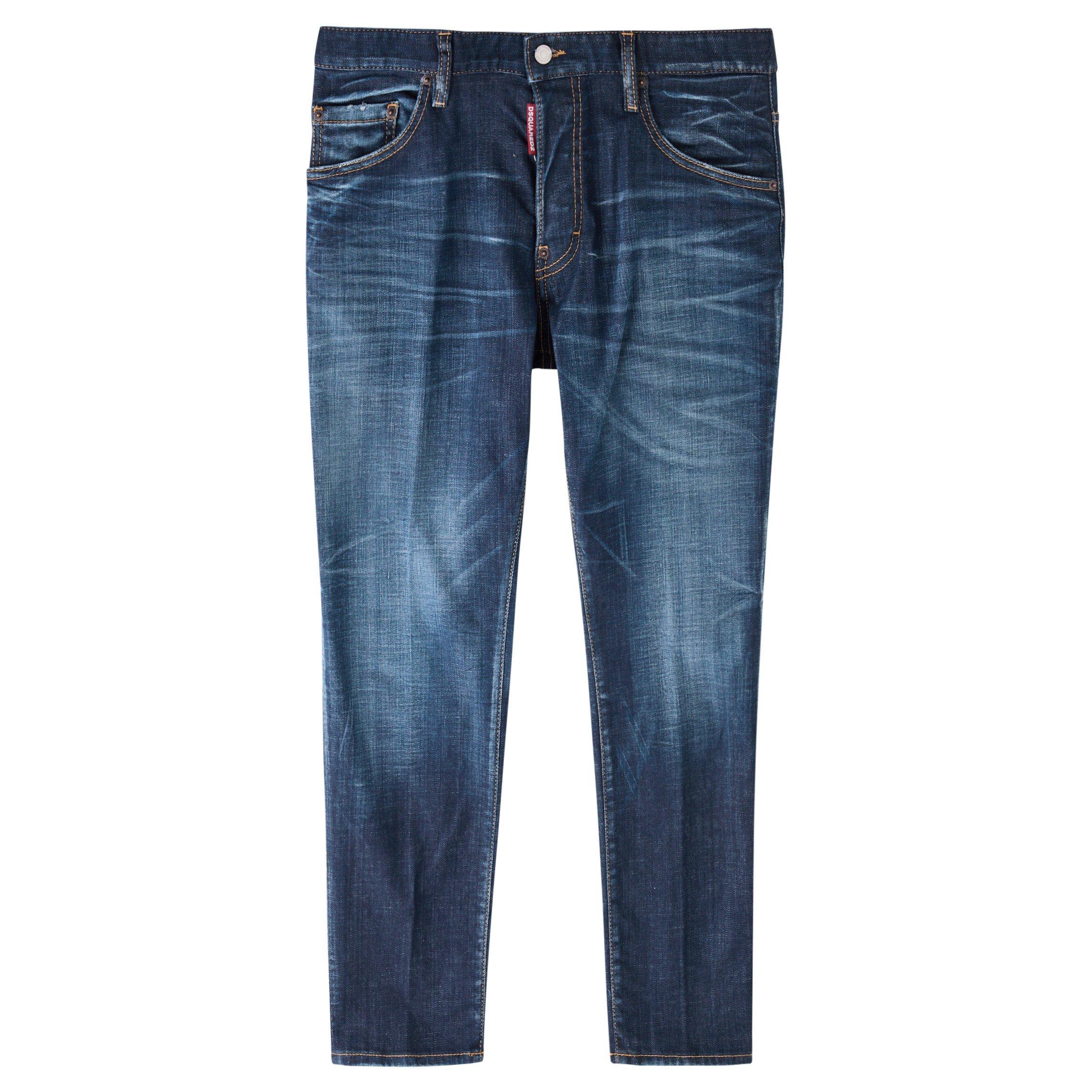 NAVY - DSquared2 - Men's Cotton Skinny Jeans