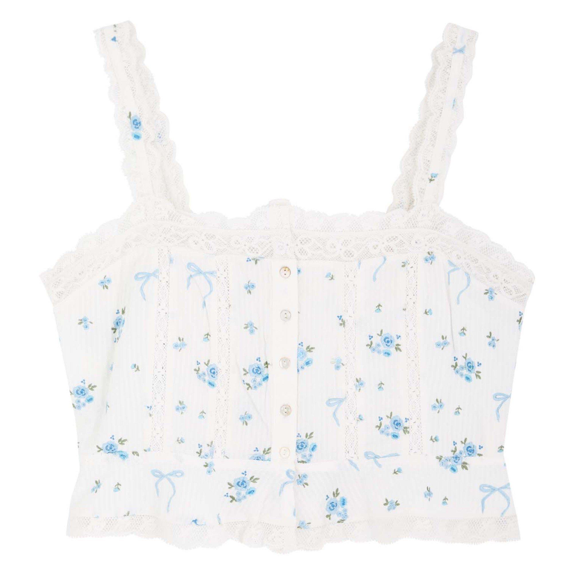 BLUE AND WHITE - LoveshackFancy - T VIETTA CAMI